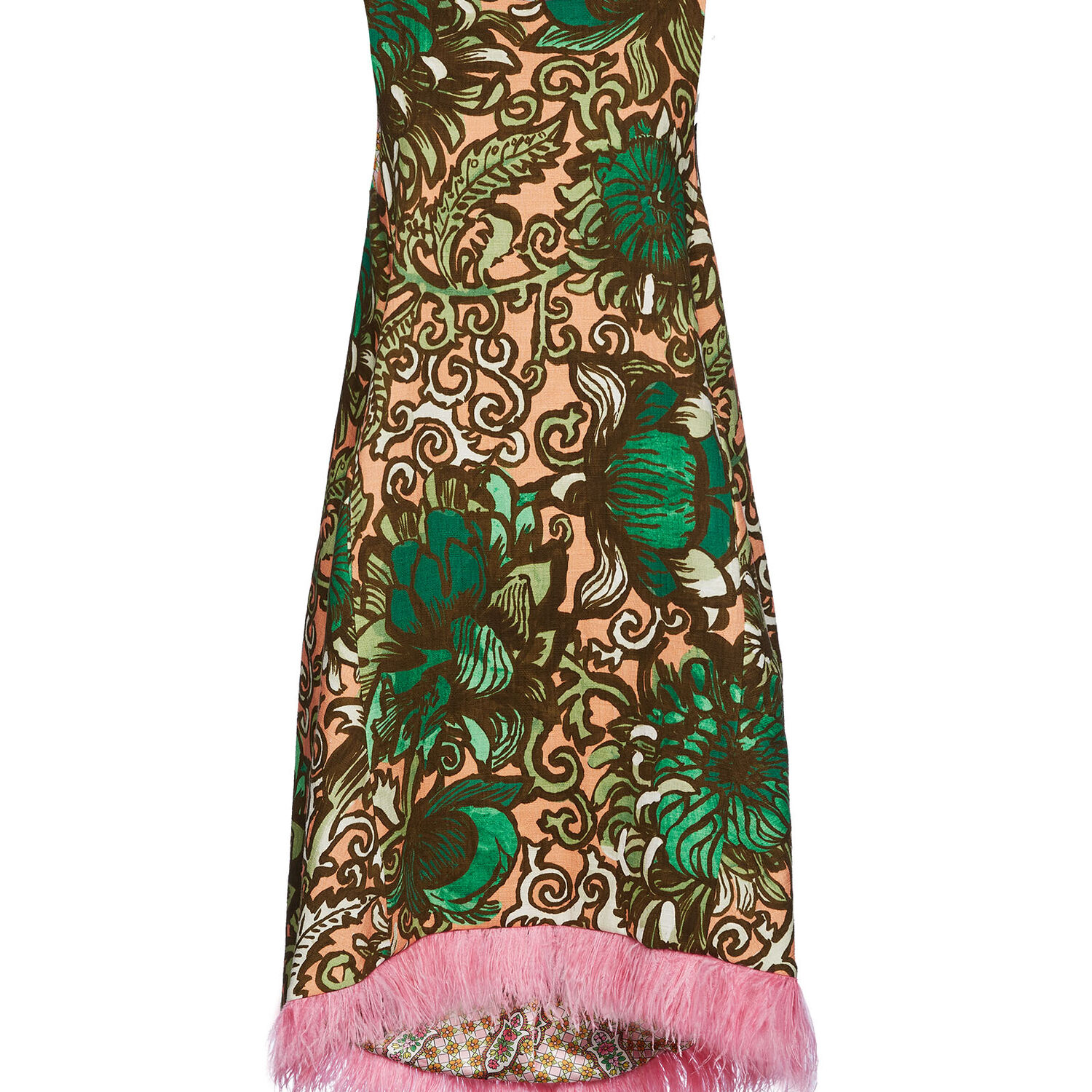 Shop La Doublej La Scala High Dress (with Feathers) In Anemone Pink