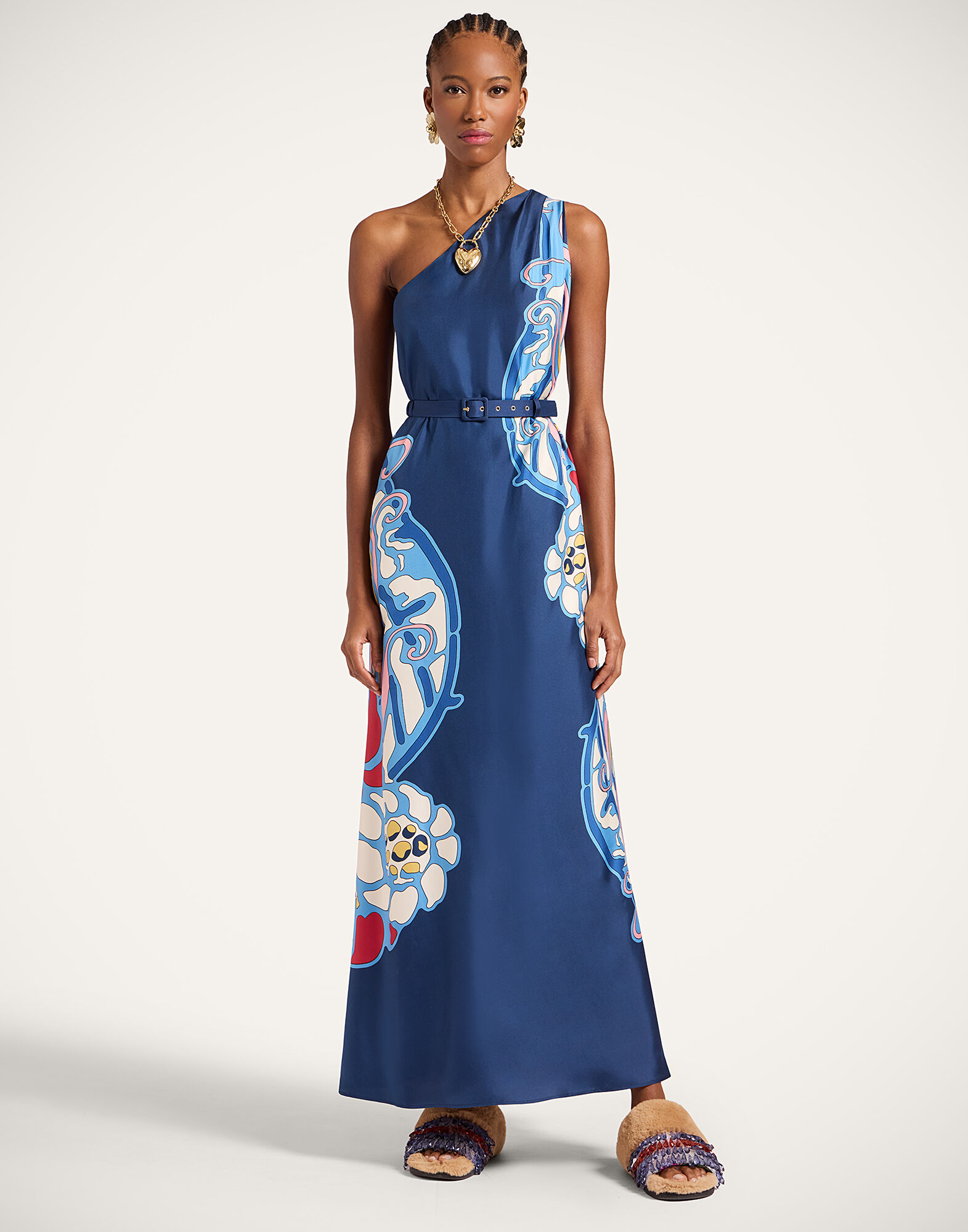 La DoubleJ Roy Dress Lemuria Plac&eacute;e Blue DRE0304SIL006LEM02BU03