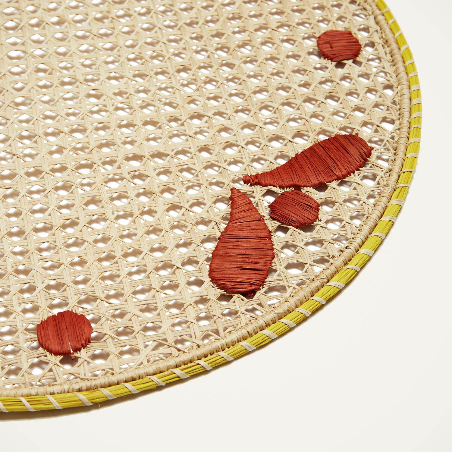 Shop La Doublej Raffia Placemats Set Of 2 In Capri Brick