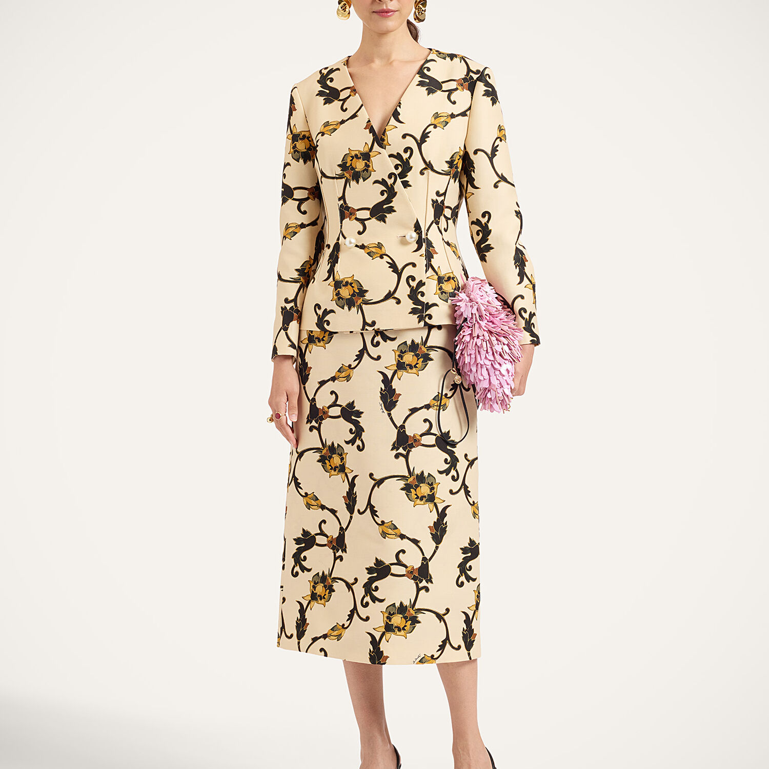La Doublej Pencil Skirt In Buttercup White