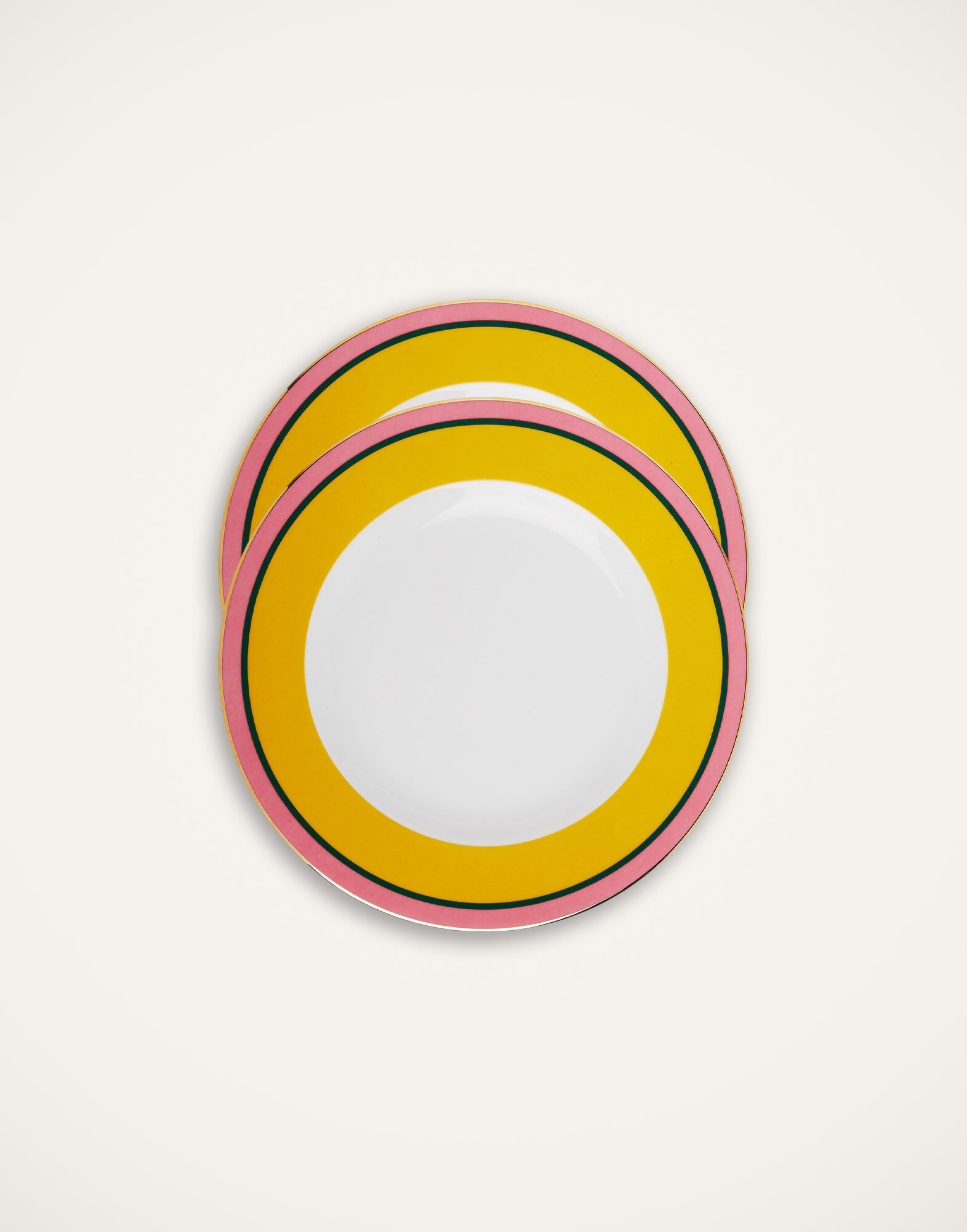 La DoubleJ Dinner Plates Set Of 2 Rainbow Yellow DIN0002CER001RAI01YE02