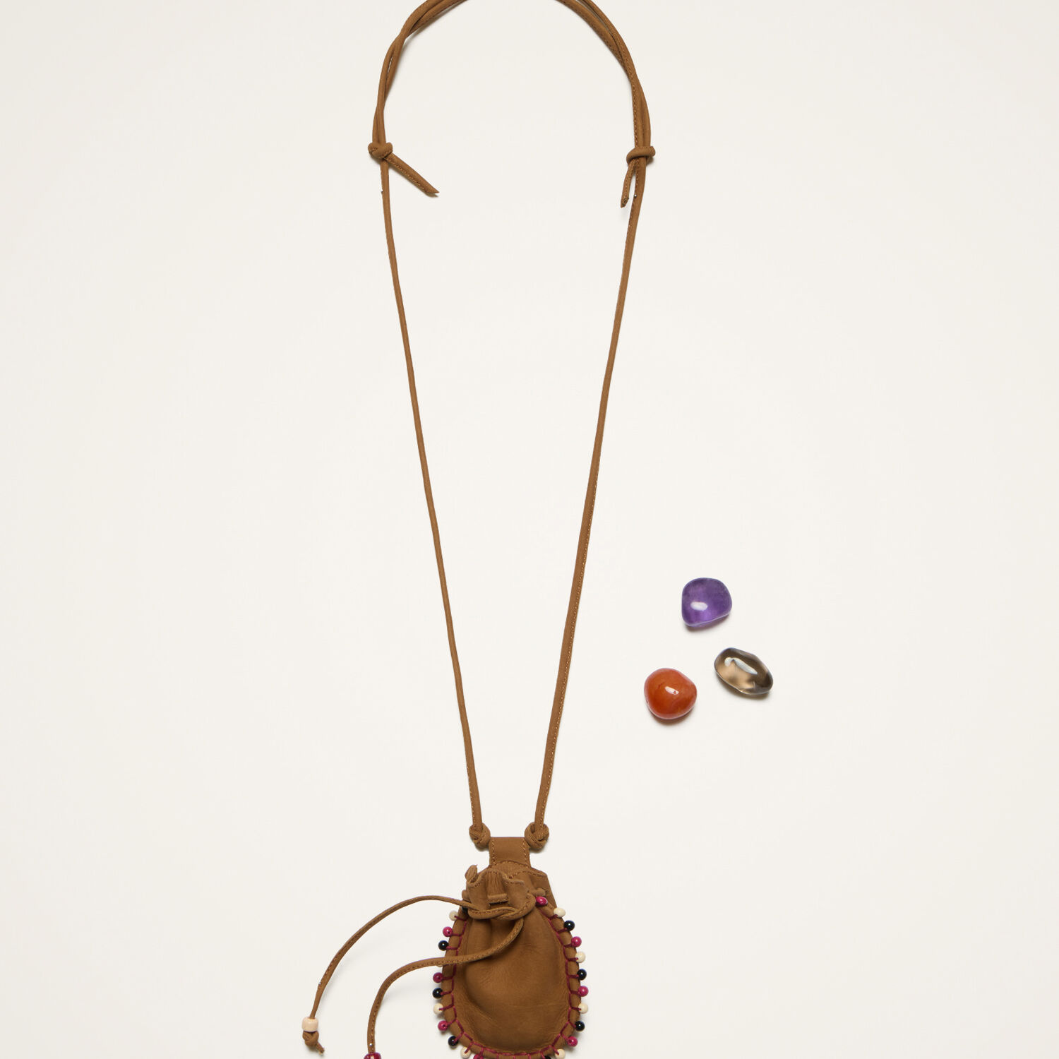 La Doublej Power Pouch With Crystals In Solid Tan