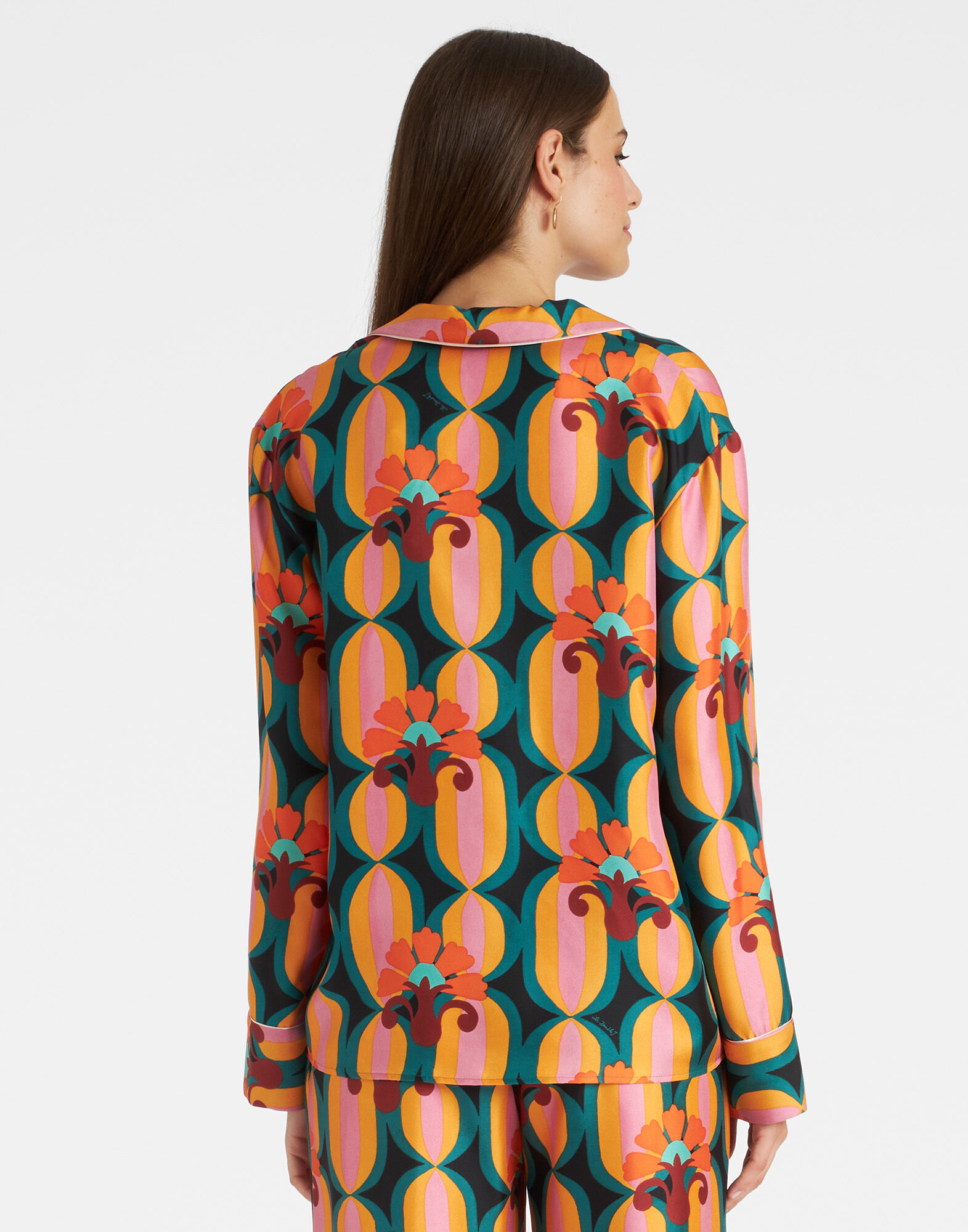 La DoubleJ Pajama Shirt Arcturus Blue Petrol SHI0077SIL001ARC01BU05