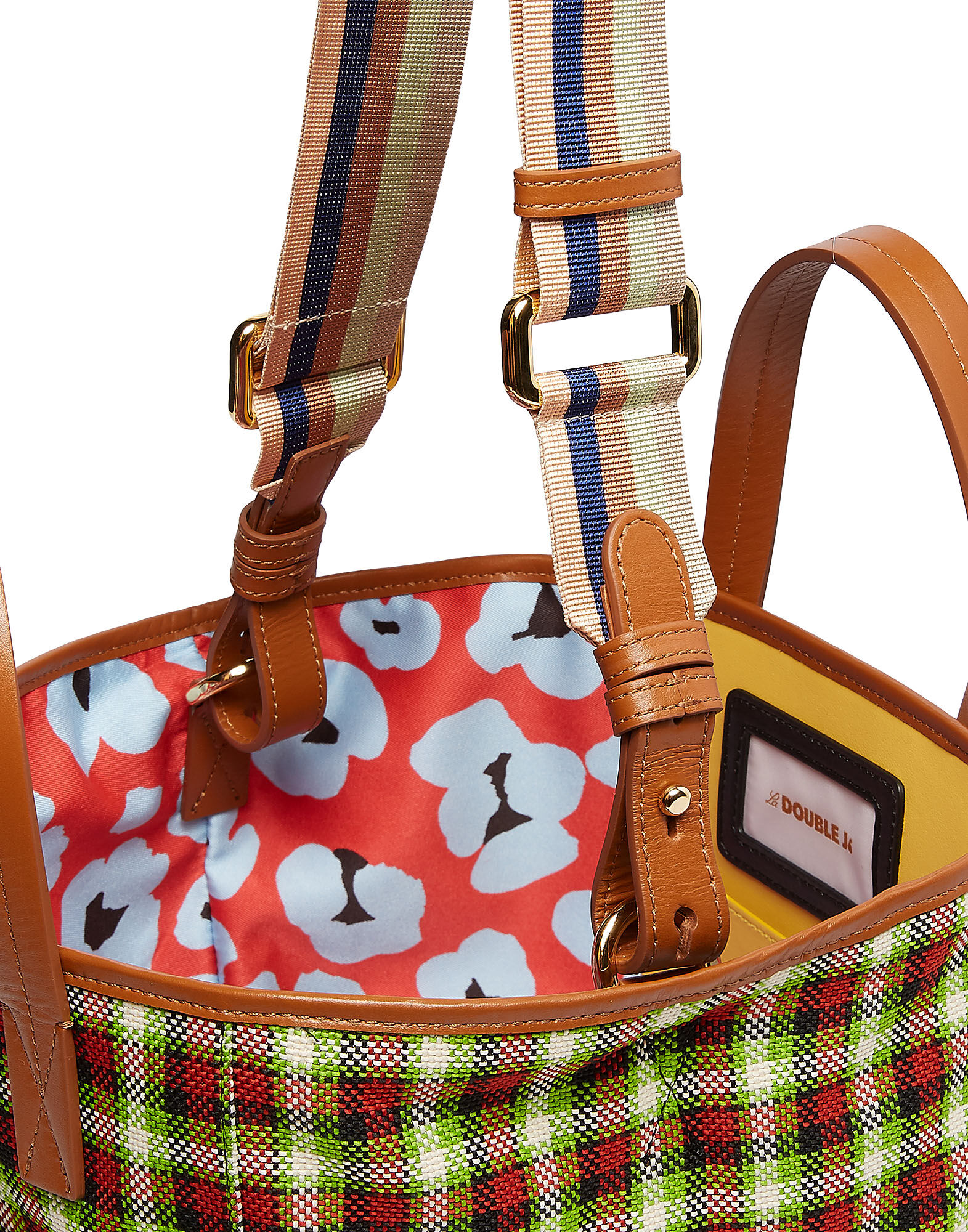 LaDoubleJ Mini Mama Tote Bag Check Verde/Nero BAG0004PLC002CHE0007