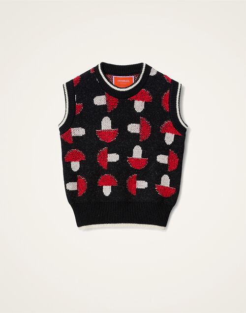La DoubleJ Fun-Guy Gilet Black & Red PUL0295KNI193VA448BL01
