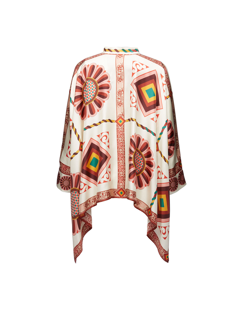 La DoubleJ Foulard Shirt La DoubleJ Foulard Shirt Macro Tiles Placée SHI0059SIL006MAC01WH01