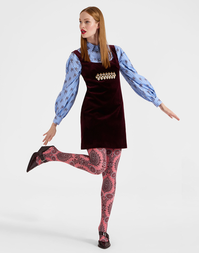 Printed Tights in Oltrarno Pink for Women | La DoubleJ Printed Tights in Oltrarno Pink for Women | La DoubleJ