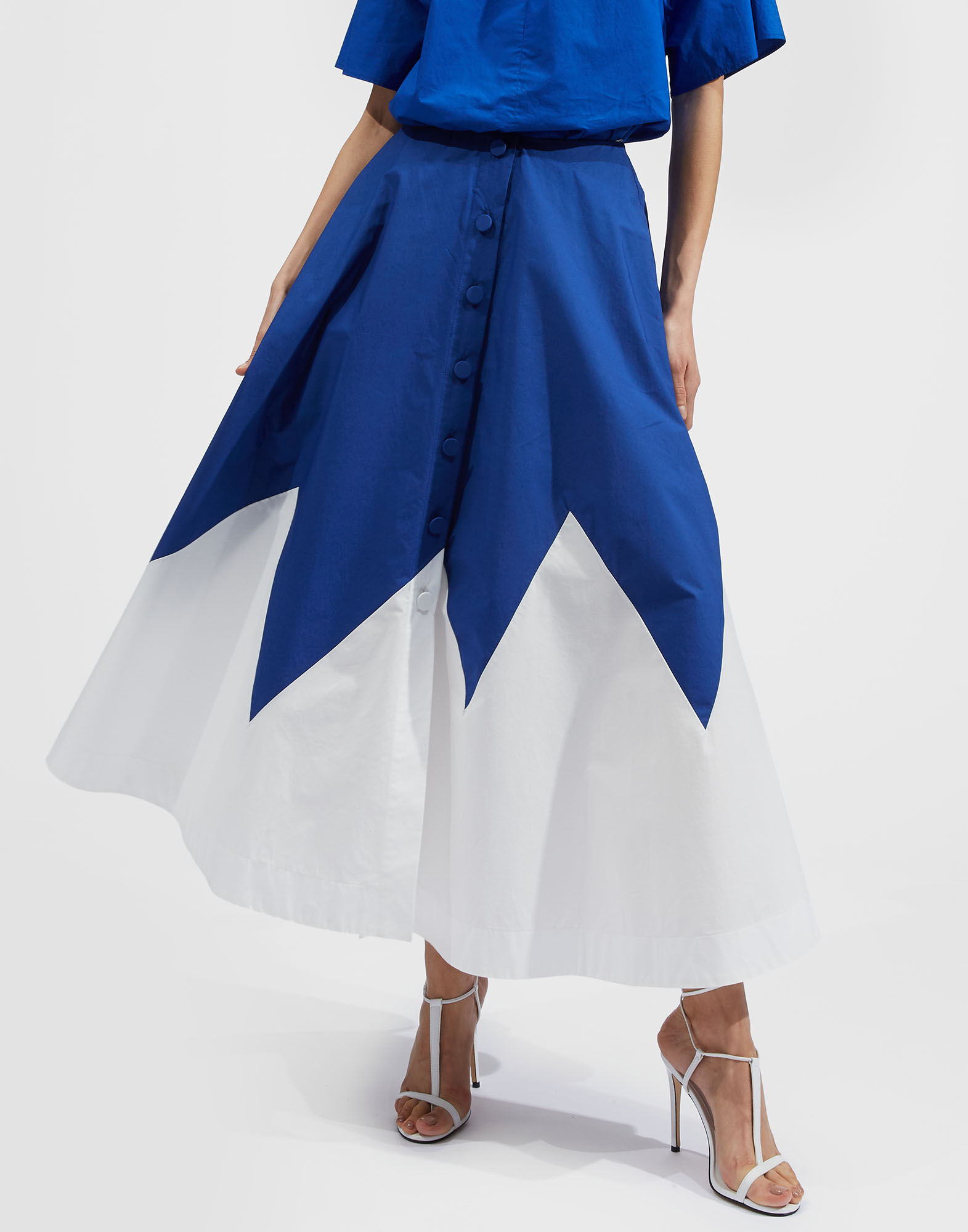 La DoubleJ Holiday Skirt Solid Blue SKI0062COT001BLU0005