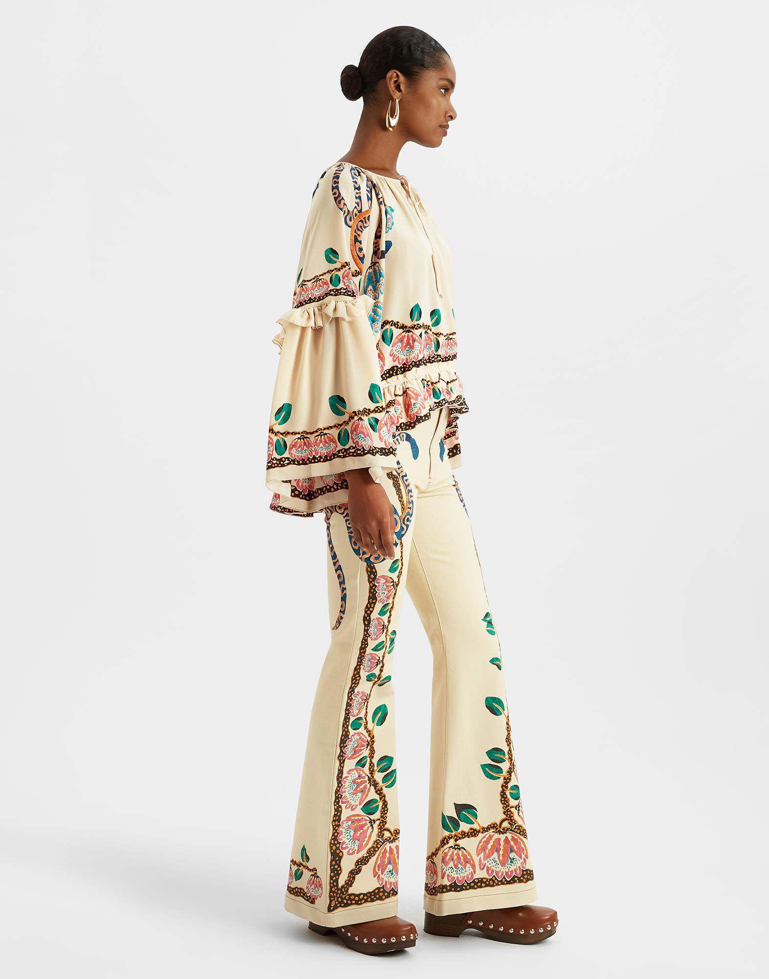 La DoubleJ Superflare Jeans Eve Ecru TRO0126DEN001EEC01BR05