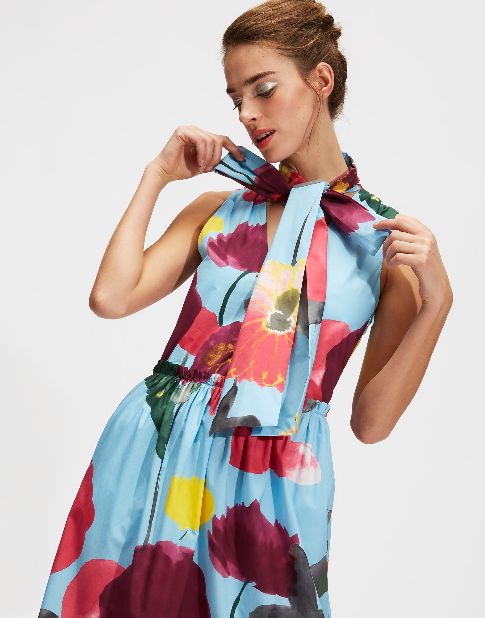 LaDoubleJ Sleeveless Lou Lou Dress Prom Azzurro DRE0105COT001PRO0002