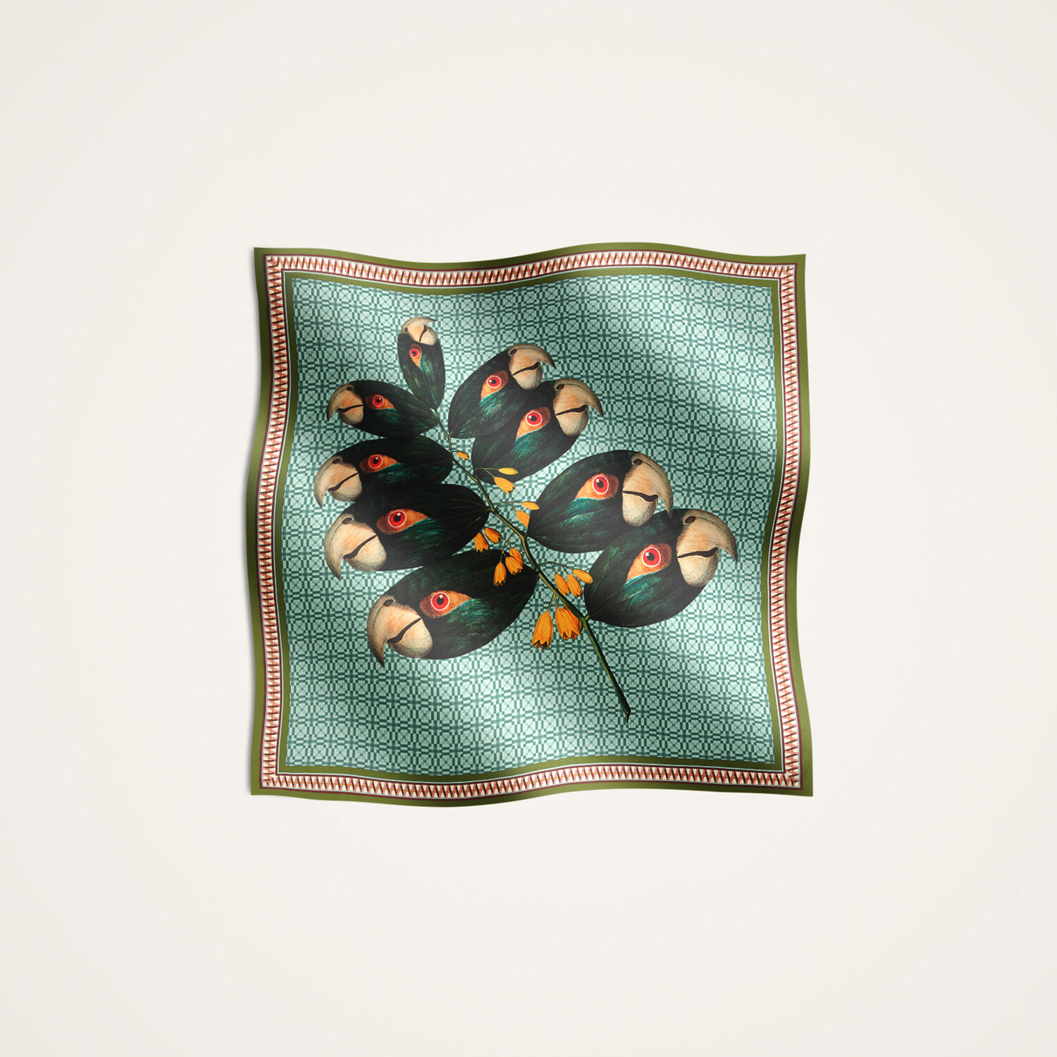  La Doublej Foulards & Scarves Gend - Foulard 90 Zooflora Parrotstem Placée Light Blue One Size 100% Silk 