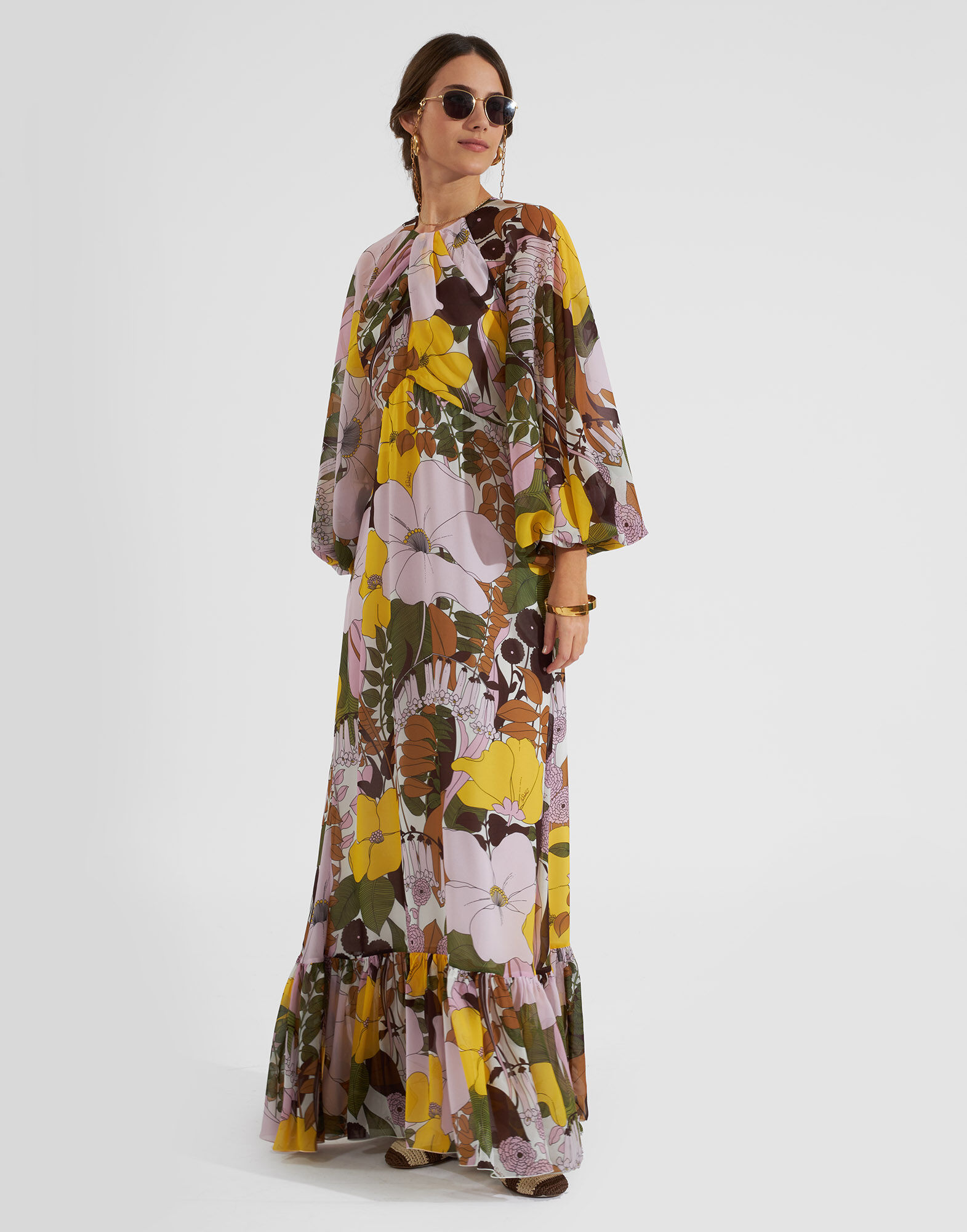 La DoubleJ Eve Dress Big Flower Rose DRE0555CHF001BFL03PI01