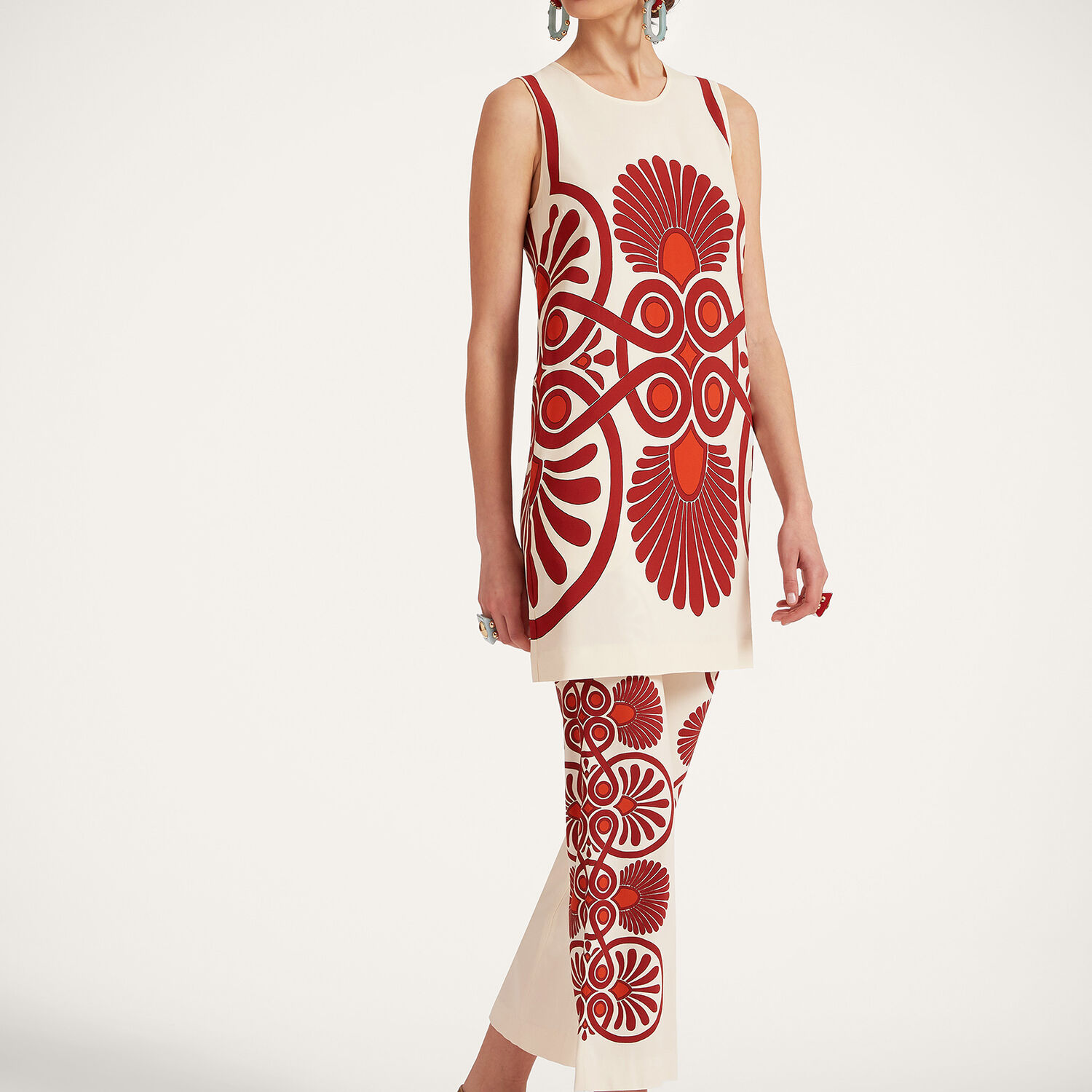 La Doublej Stretch Tunic In Medallion Placée Cream