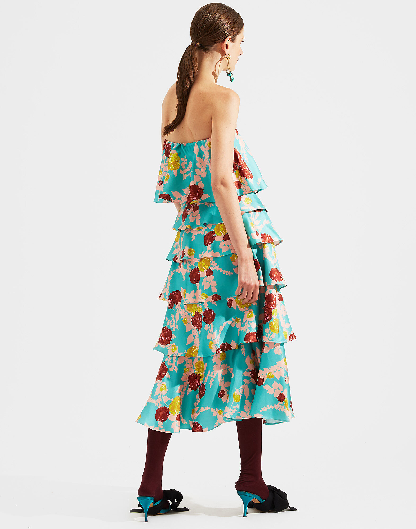 LaDoubleJ Tosca Dress Winter Rose Turchese DRE0173SIL001WTR0002