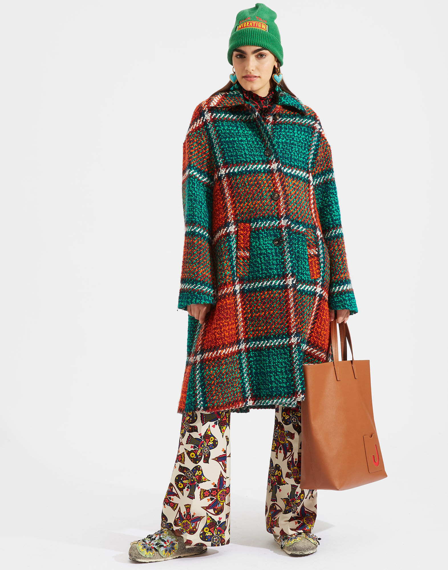 LaDoubleJ Boxy Coat Check Multicolor JAC0014WOL002CHE0005