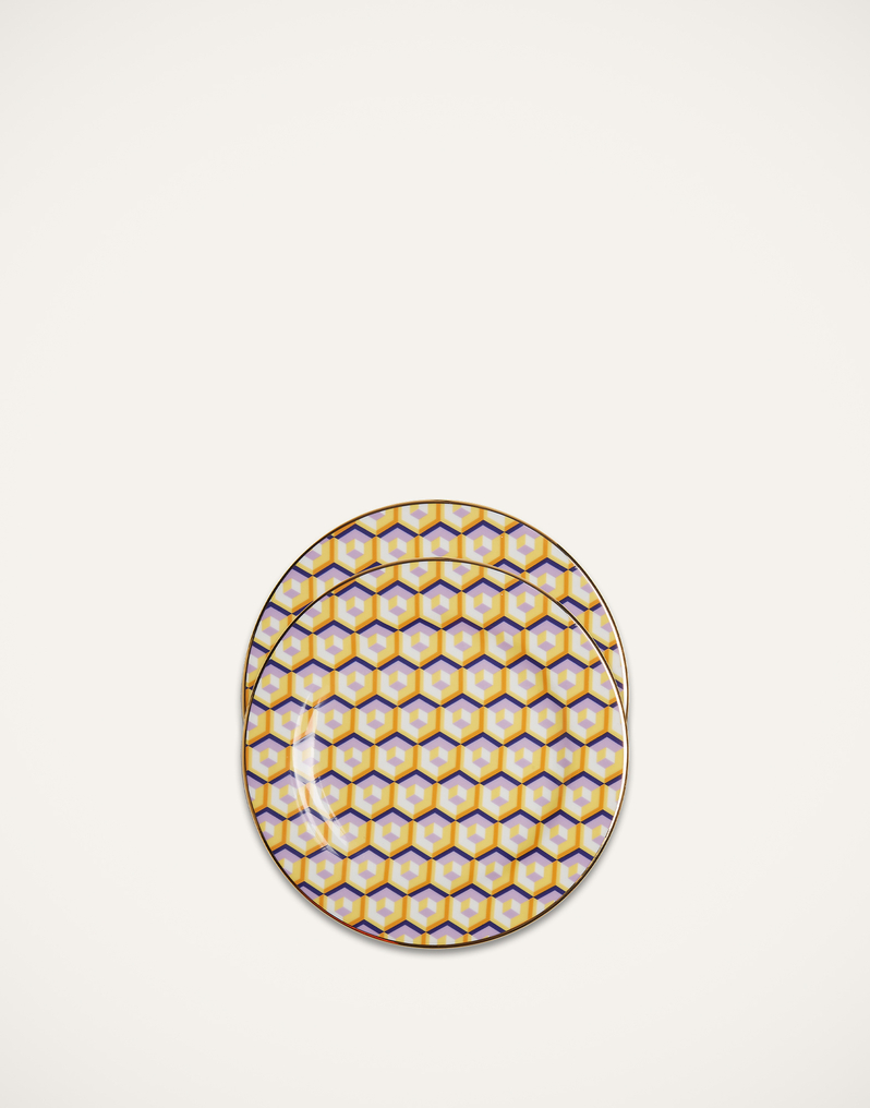 La DoubleJ Dessert Plate Set of 2 La DoubleJ Dessert Plate Set of 2 Cubi Giallo DIS0048CER001CUB0009