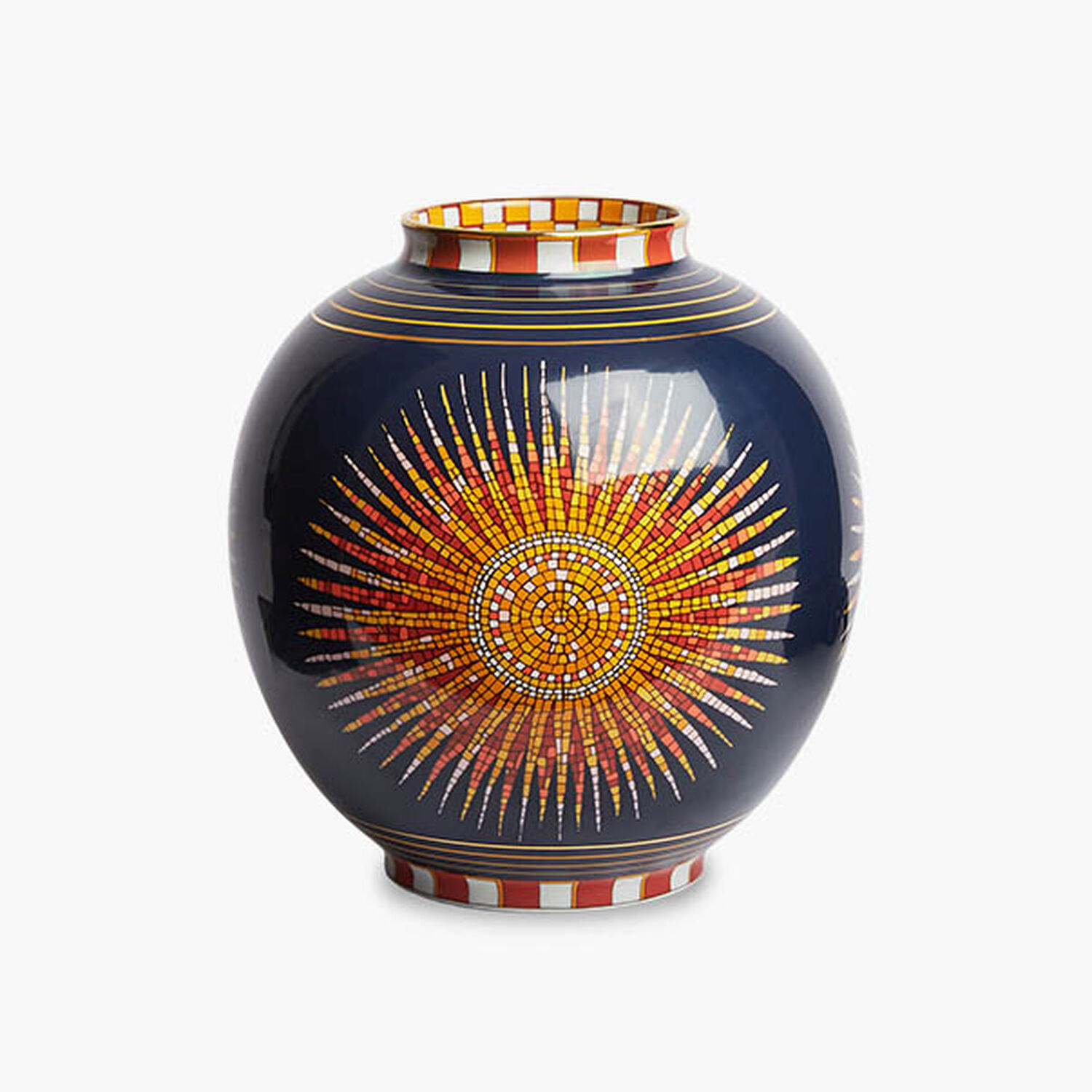 La Doublej Sunrays Midnight Medium Porcelain Vase In Sunrays Midnight