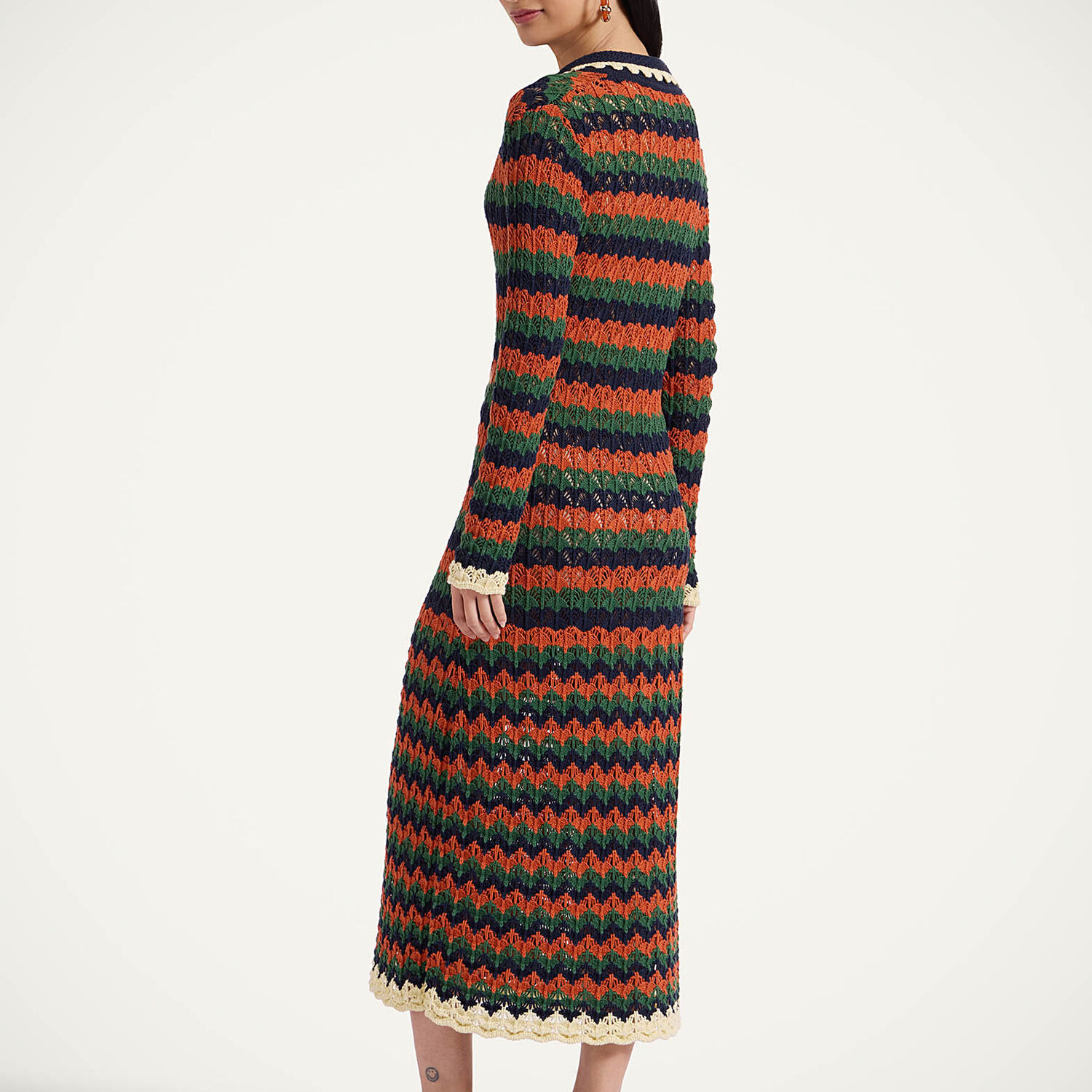 Shop La Doublej Perry Knit Dress In Multicolor Rust & Military