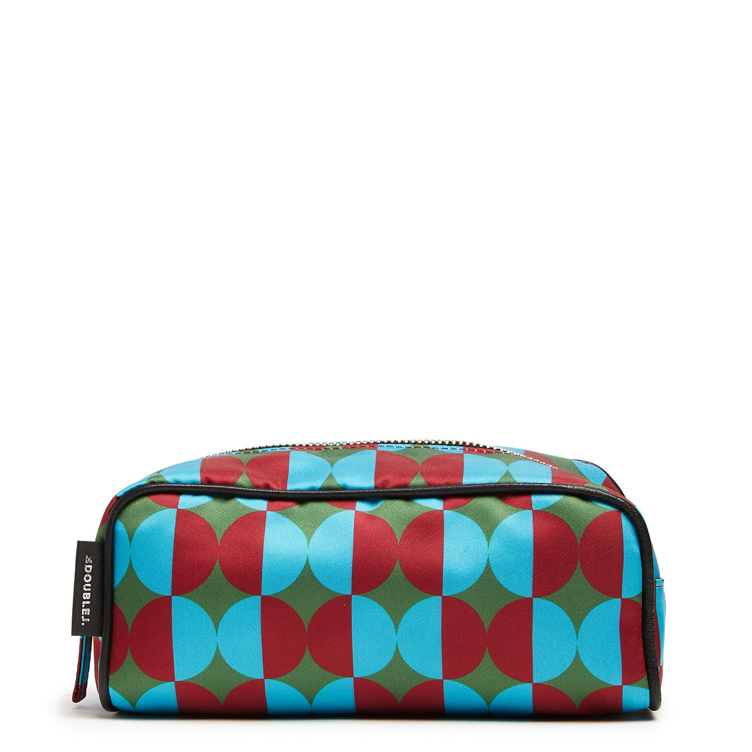 La Doublej Geometric Print Make Up Bag In Mezzaluna Green