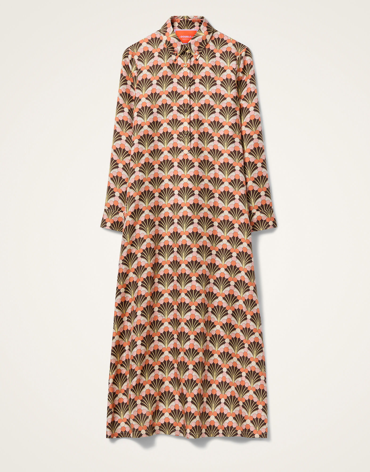 La DoubleJ Chemise Swing Dress Florette Fan Brown DRE0913SIL001FLF02BR02