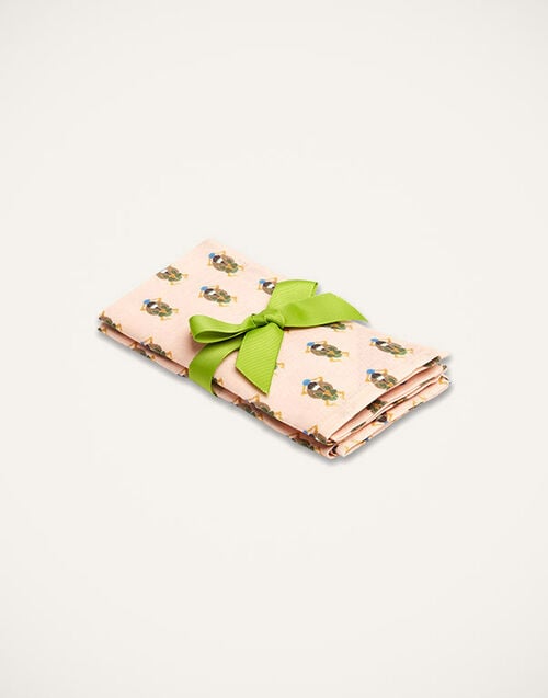 La DoubleJ Large Napkins Set Of 2 La DoubleJ Large Napkins Set Of 2 Pink Scarab NAP0006LIN001SCR0002