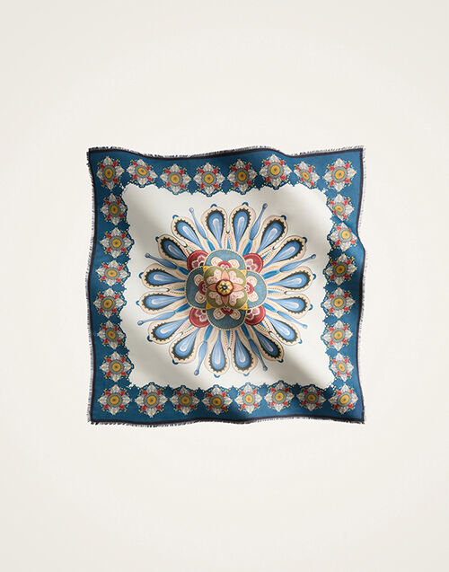 La DoubleJ Foulard 140 Nucleus Plac&eacute;e Blue SCA0060MOS001NUC10BU03