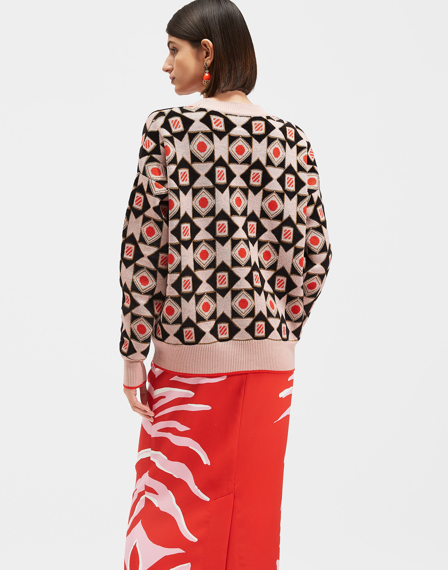 La DoubleJ Crew Boy Sweater Rosa Antico Mix PUL0061KNI036VAR0061