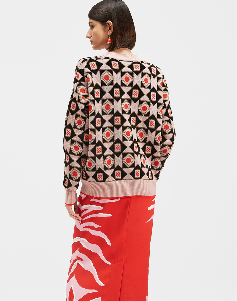 La DoubleJ Crew Boy Sweater La DoubleJ Crew Boy Sweater Rosa Antico Mix PUL0061KNI036VAR0061