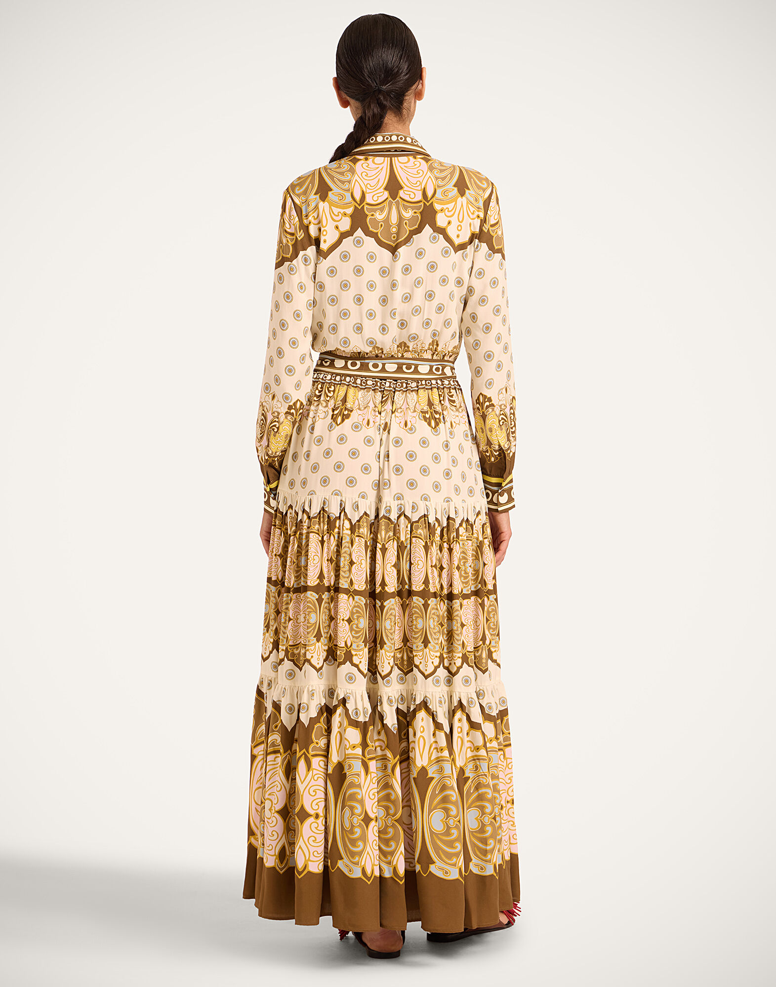 La DoubleJ Bellini Dress Cocoon Plac&eacute;e Brown DRE1108VIS033COC02BR02