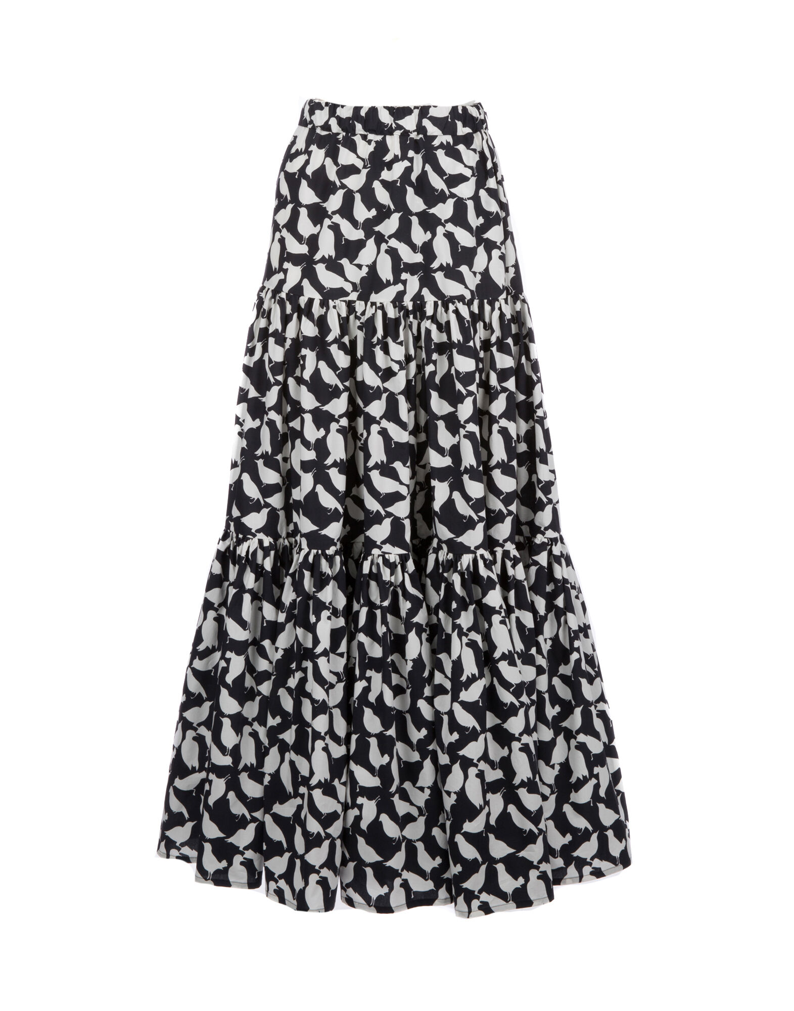 LaDoubleJ Big Skirt Uccellini Bianchi SKI0001COT001UCC0002