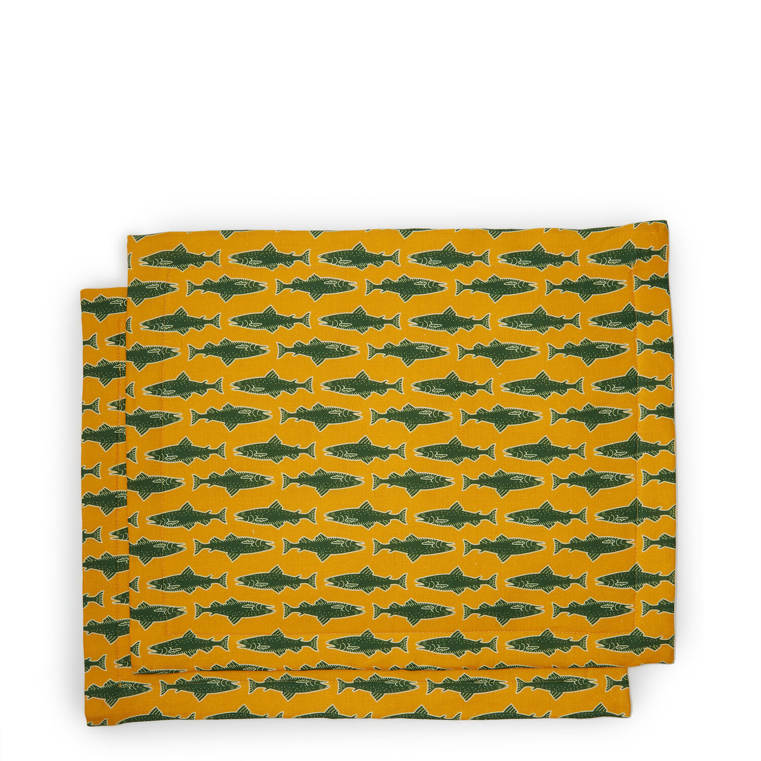 La Doublej Placemat Set Of 2 In Como Fish Yellow