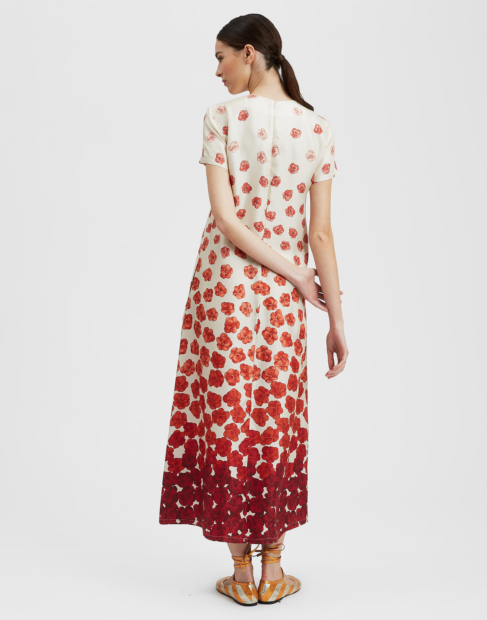 La DoubleJ Swing Dress Haze Plac&egrave;e Red DRE0001SIL001HAZ01RE01