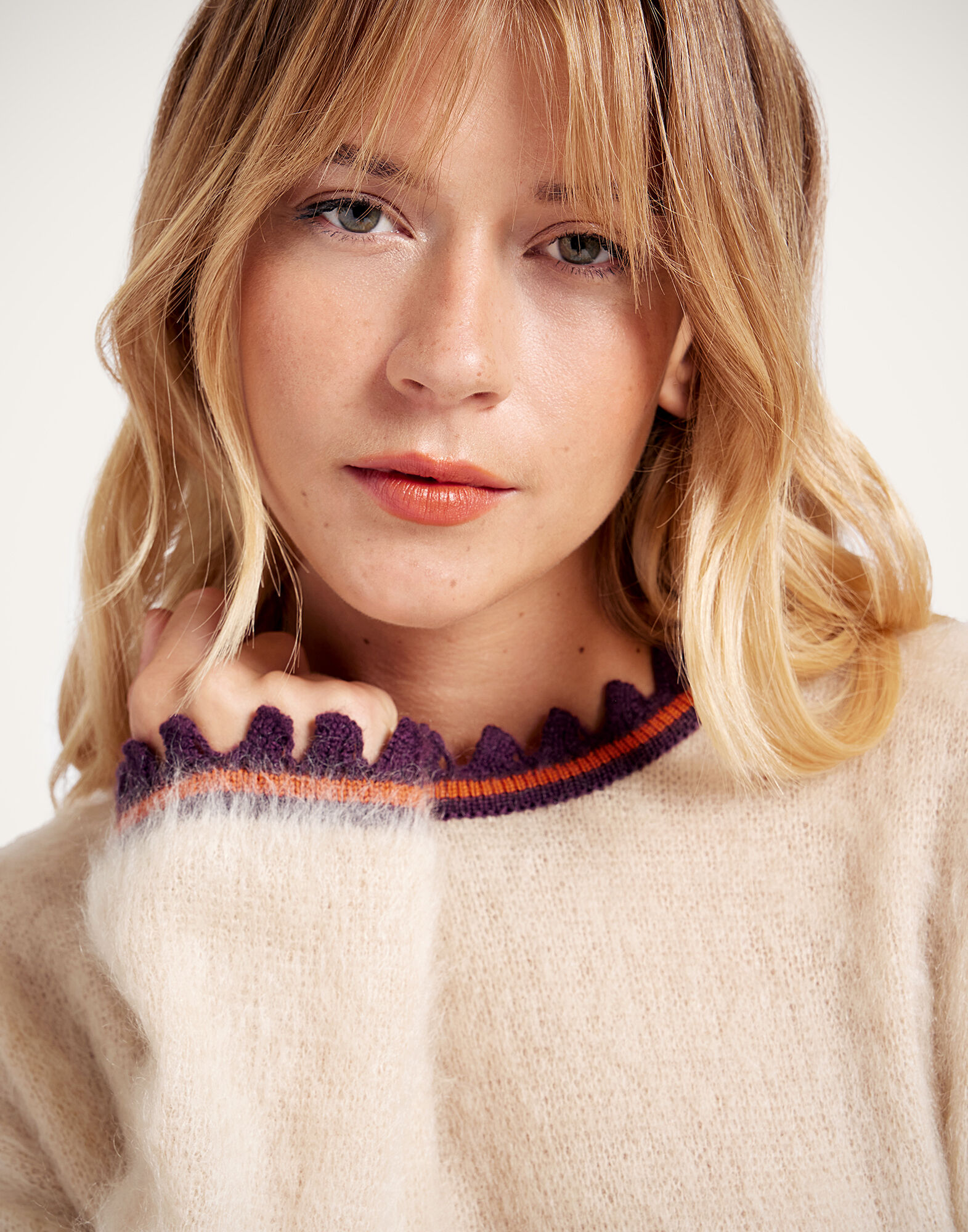 La DoubleJ Camden Jumper Solid Ecru PUL0165KNI170SOLIDBR05