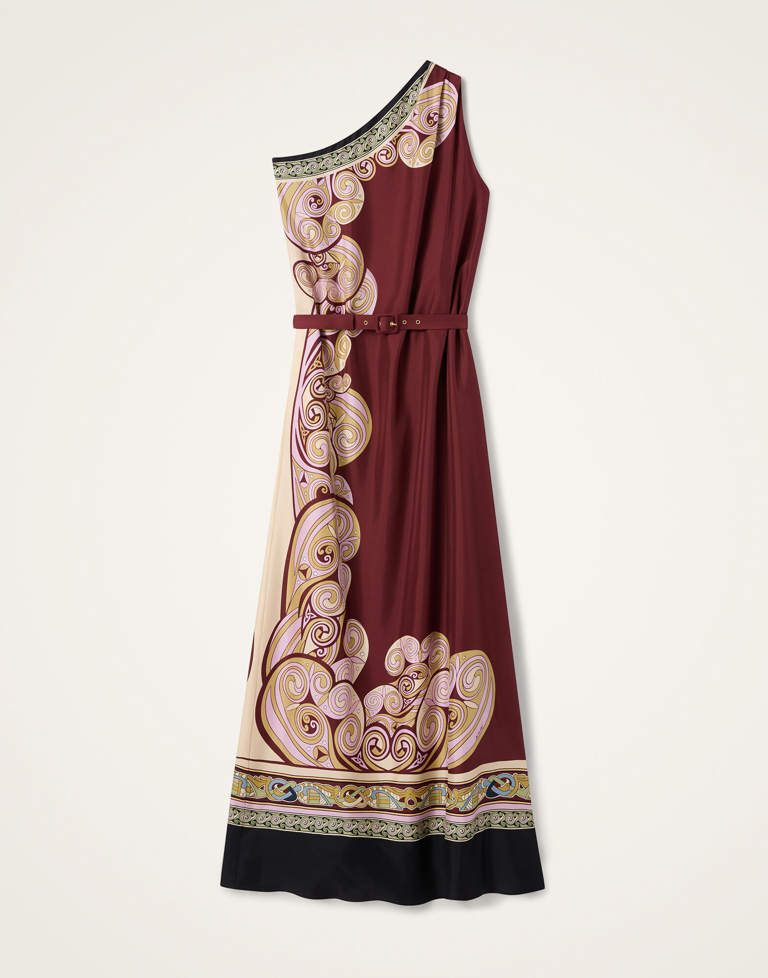 La DoubleJ Roy Dress Kells Swirl Plac&eacute;e Burgundy DRE0304SIL006KLS01RE07