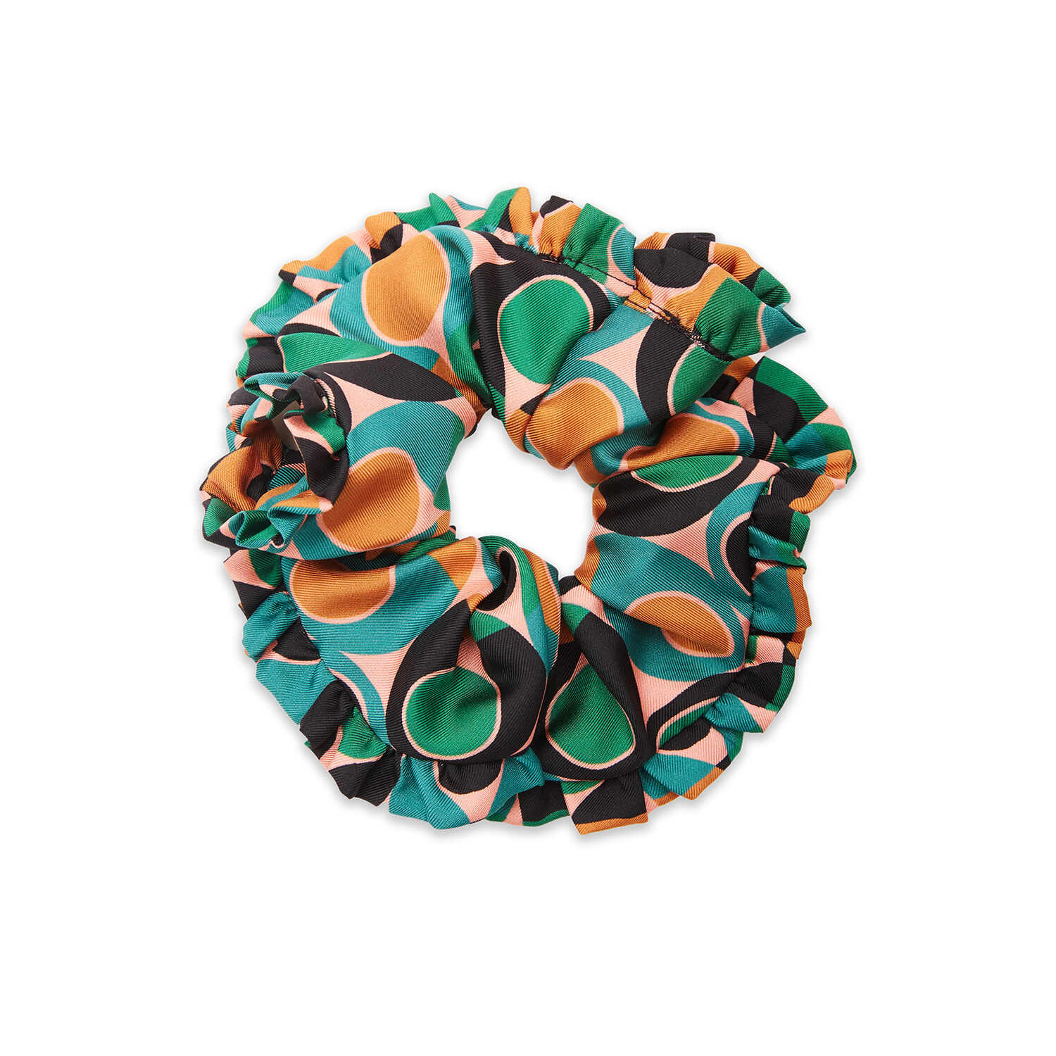 La Doublej Polka-dot Print Scrunchie In Gumball Verde