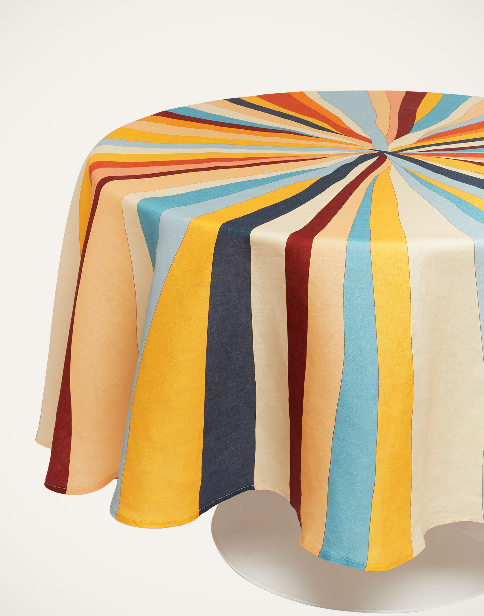 La DoubleJ Round Tablecloth Rainbow Rays Orange TBC0012LIN001RAI38OR02