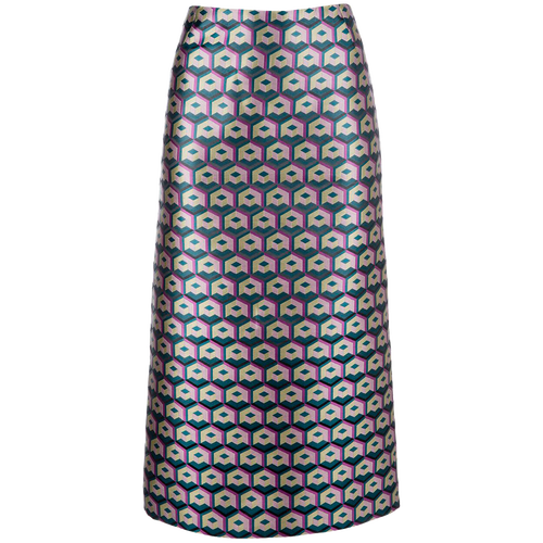 LaDoubleJ Pencil Skirt Cubi Verdi SKI0011JAC004CUB0002