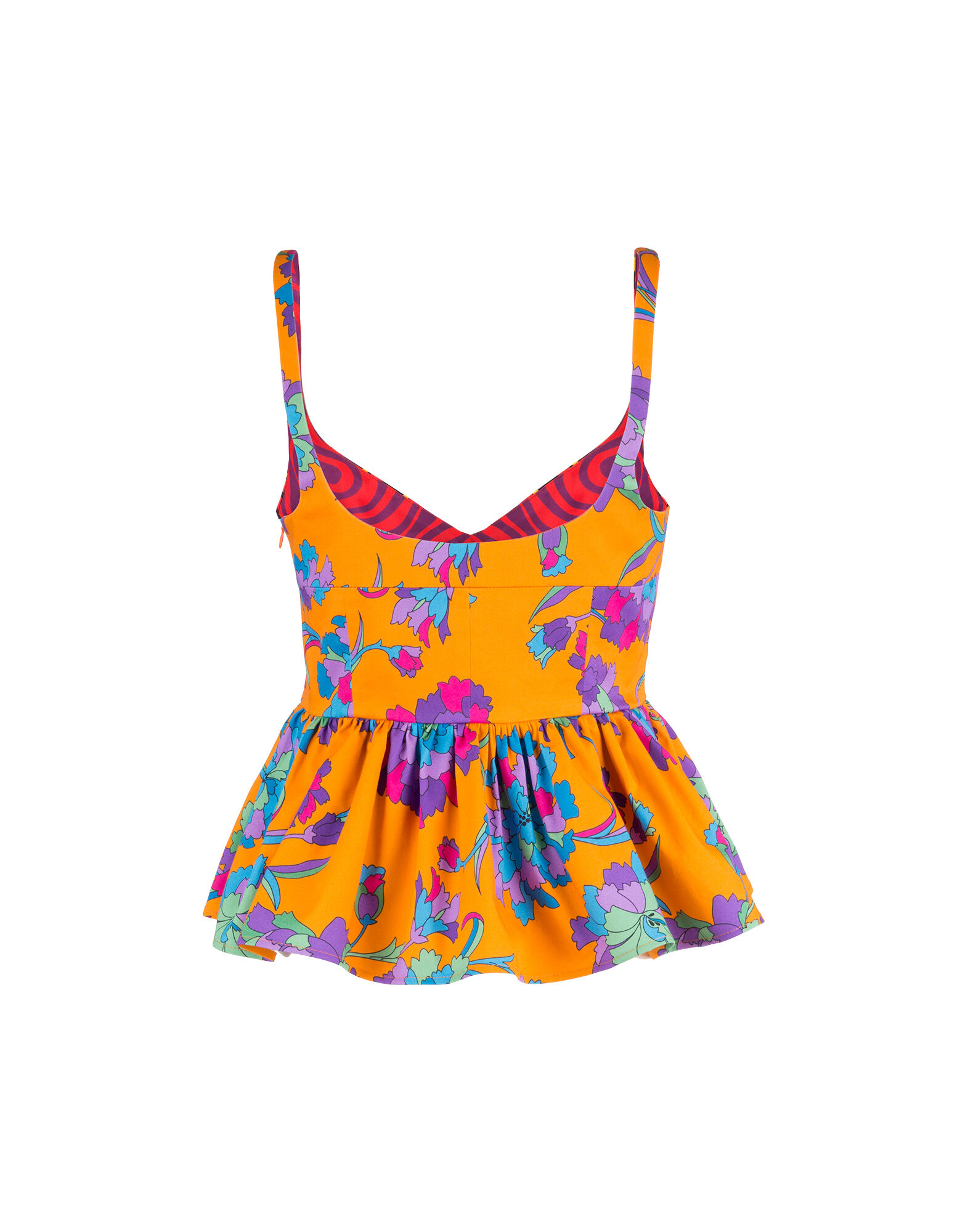 LaDoubleJ Peplum Top Dandelion Arancio TOP0005COT006DAN0002