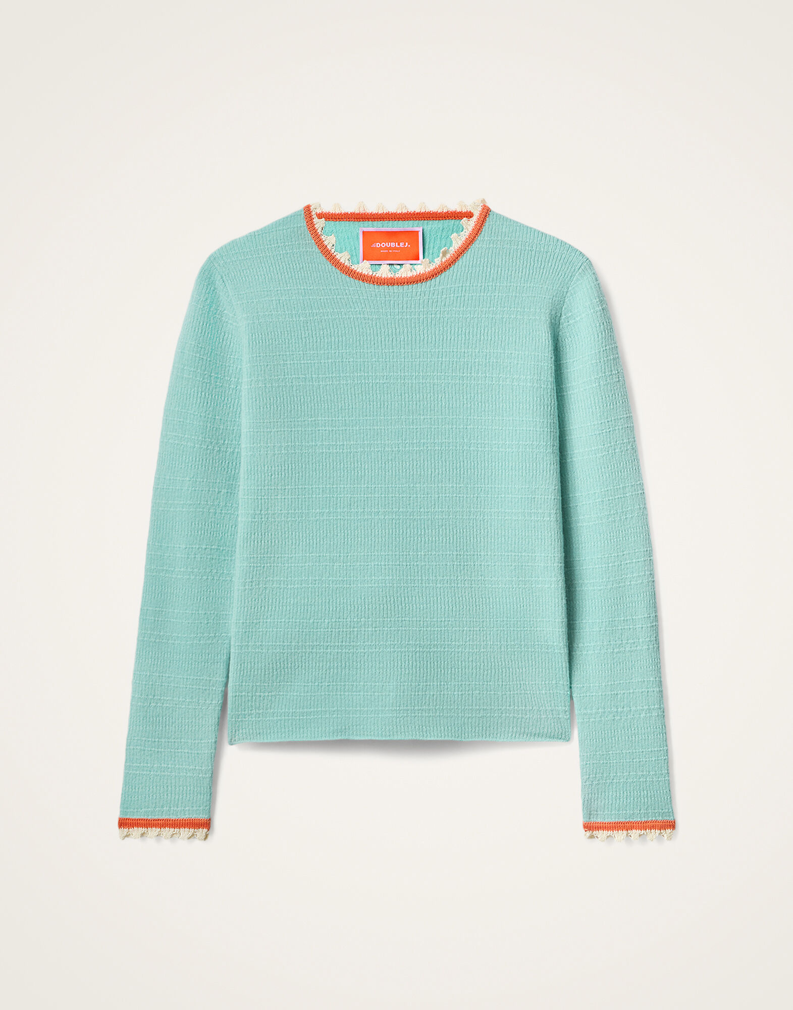 La DoubleJ Picket Crew Neck Solid Teal PUL0308KNI171SOLIDBU07