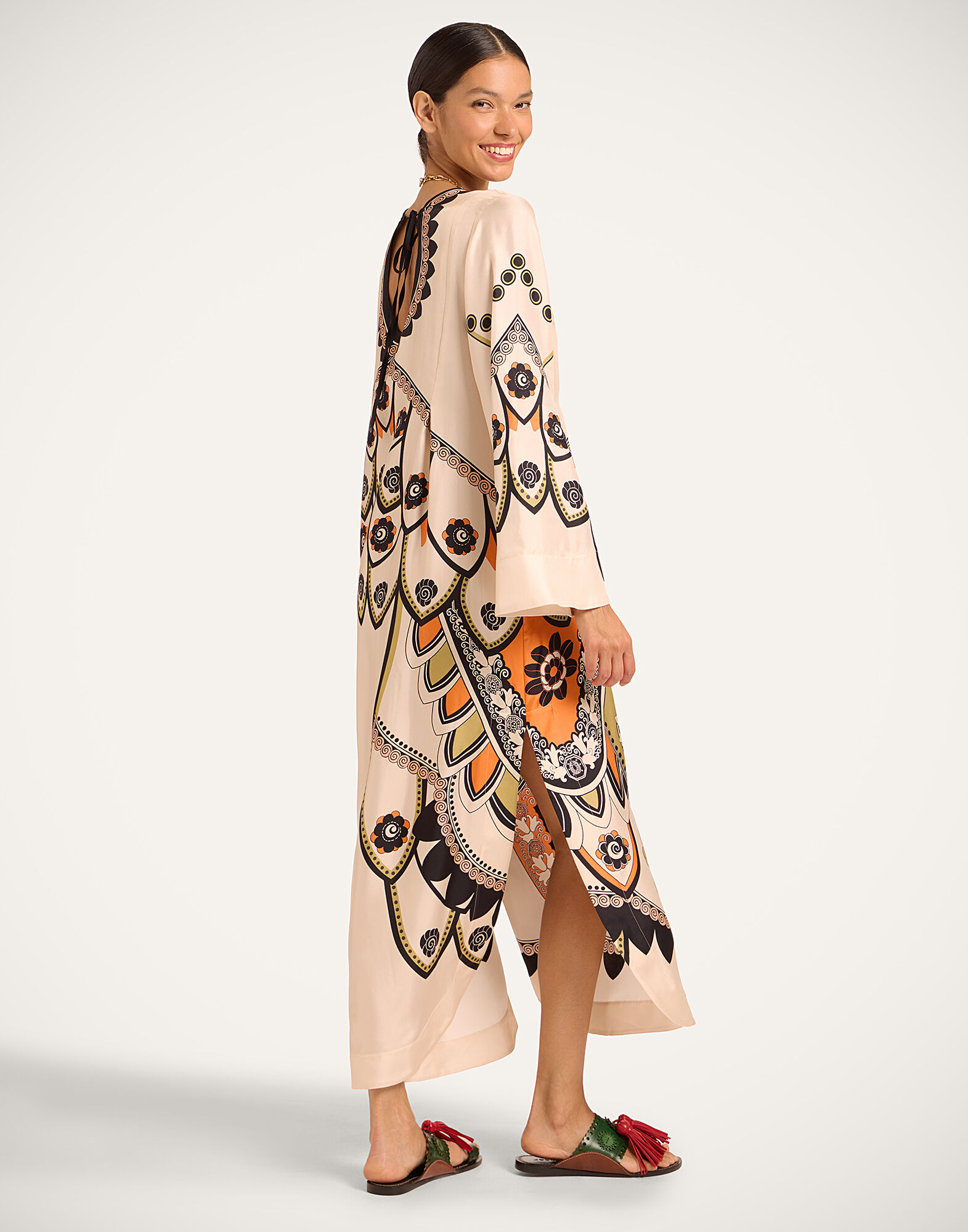La DoubleJ Twin Flame Dress Plume Plac&eacute;e Ivory DRE1022SIL029PLU03WH04