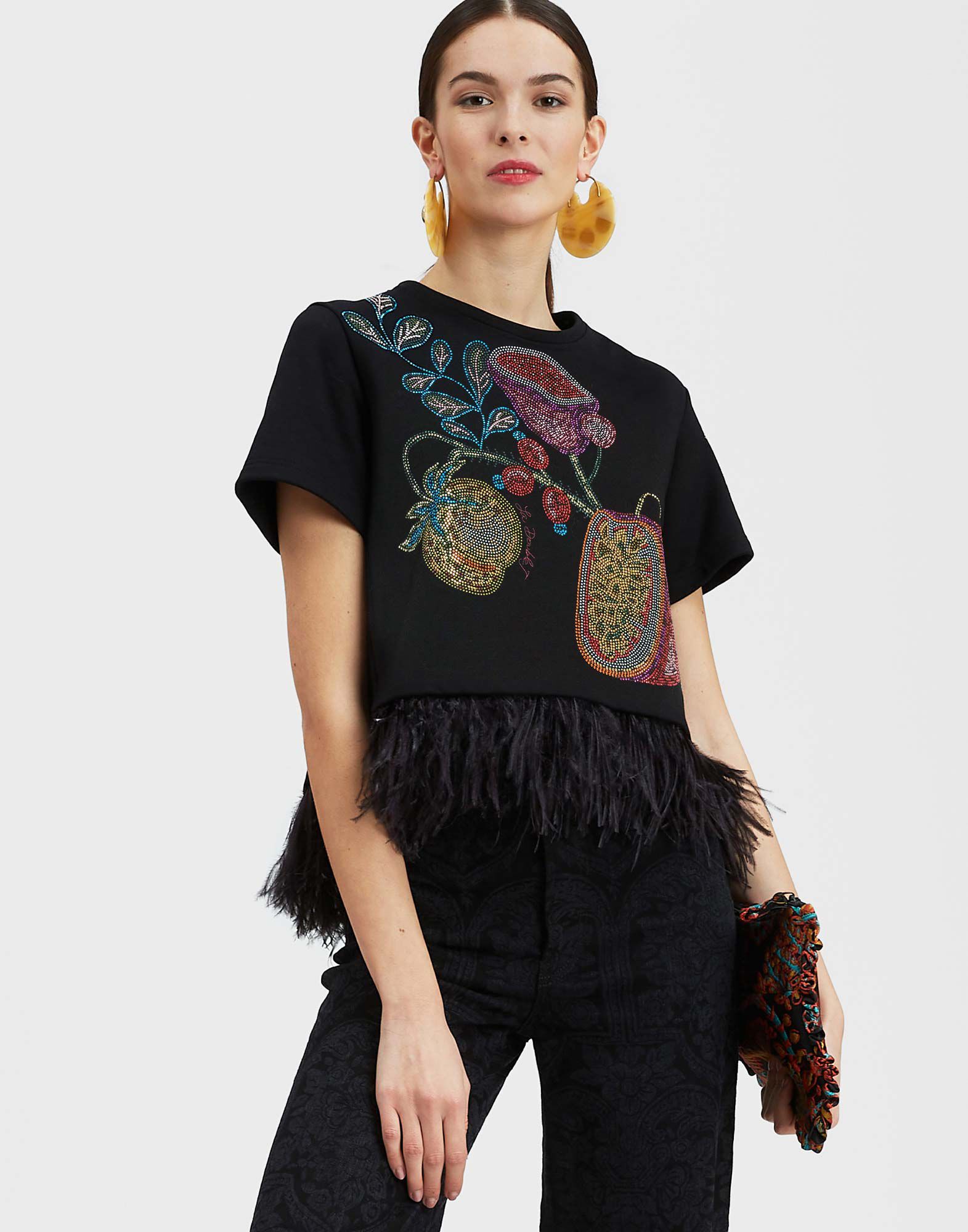 La DoubleJ La Scala Tee Grenadilla Plac&eacute;e Black TSH0038JER040GRN01BL01