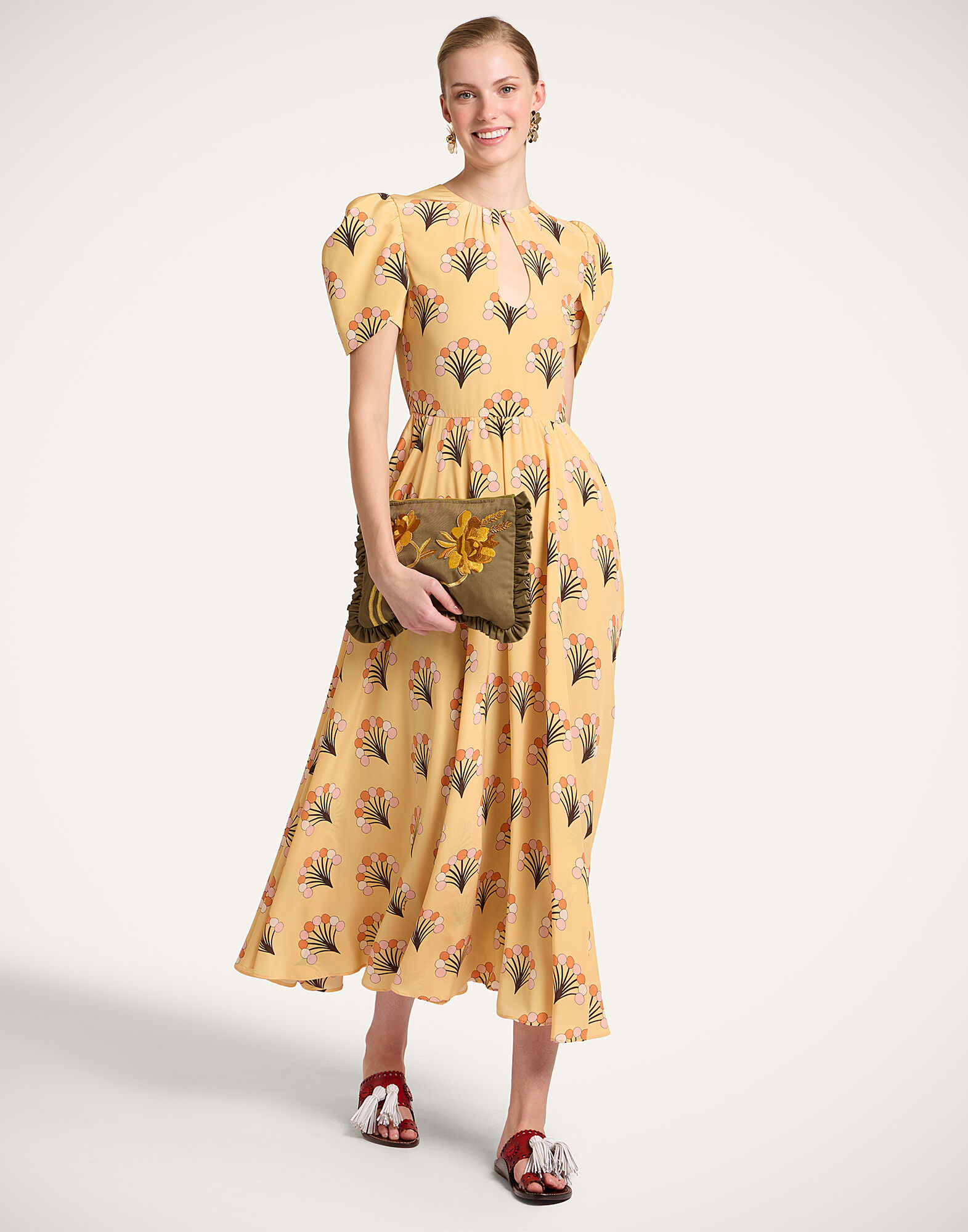 La DoubleJ Petal Dress Florette Yellow DRE1032CRE001FLO05YE02