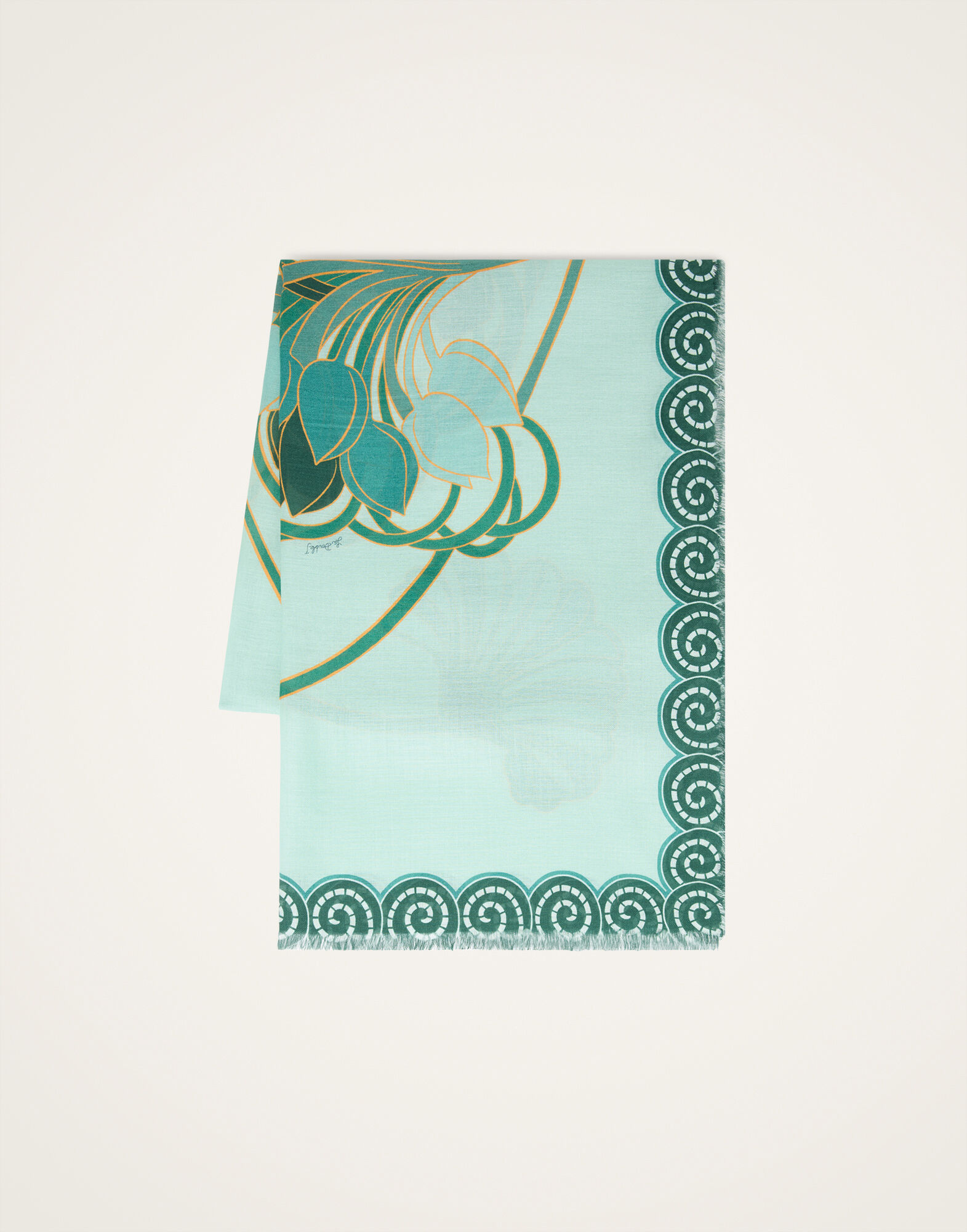 La DoubleJ Scarf (70X180) Blooming Tulip Plac&eacute;e Mint SCA0097MOS001BTU01GR11