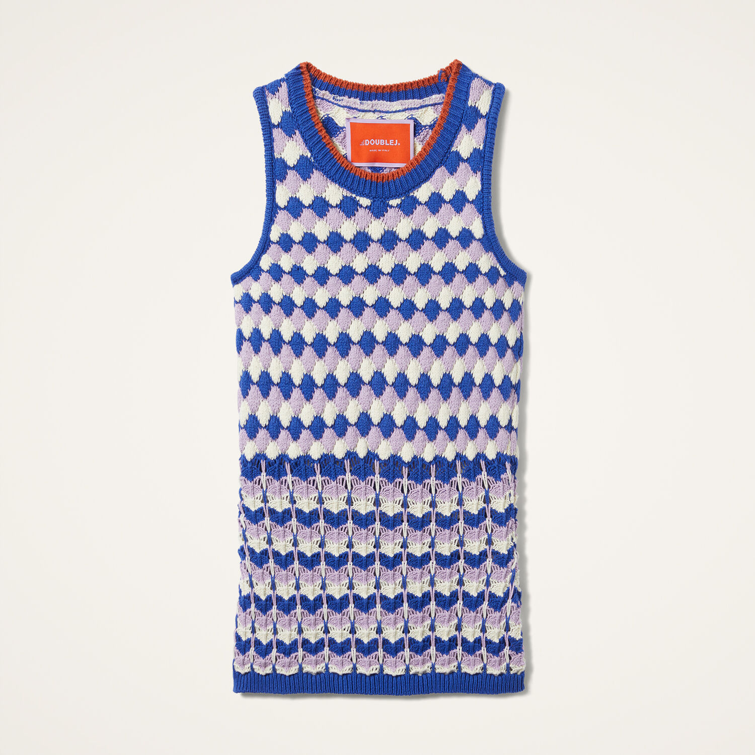 La Doublej Perry Street Top In Multicolor Violet & Blue