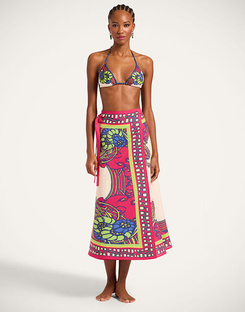 La DoubleJ Sarong Skirt Lemuria Placée Pink SKI0122COT056LEM02PI01