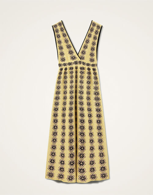 La DoubleJ Caper Dress Multicolor Gold & Pink DRE0919KNI162VA381PI01