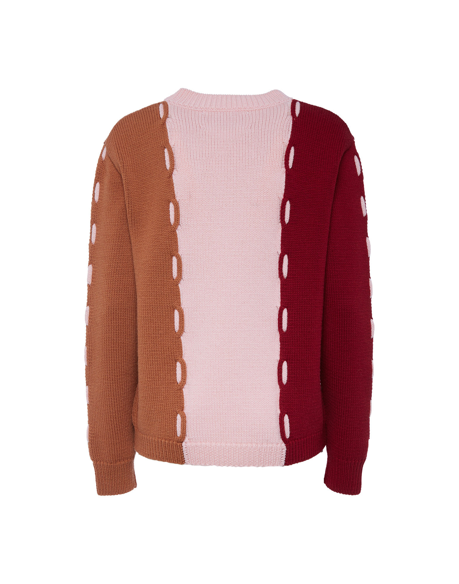 La DoubleJ Braided Crew Pink/Camel TOP0079KNI054VAR0105
