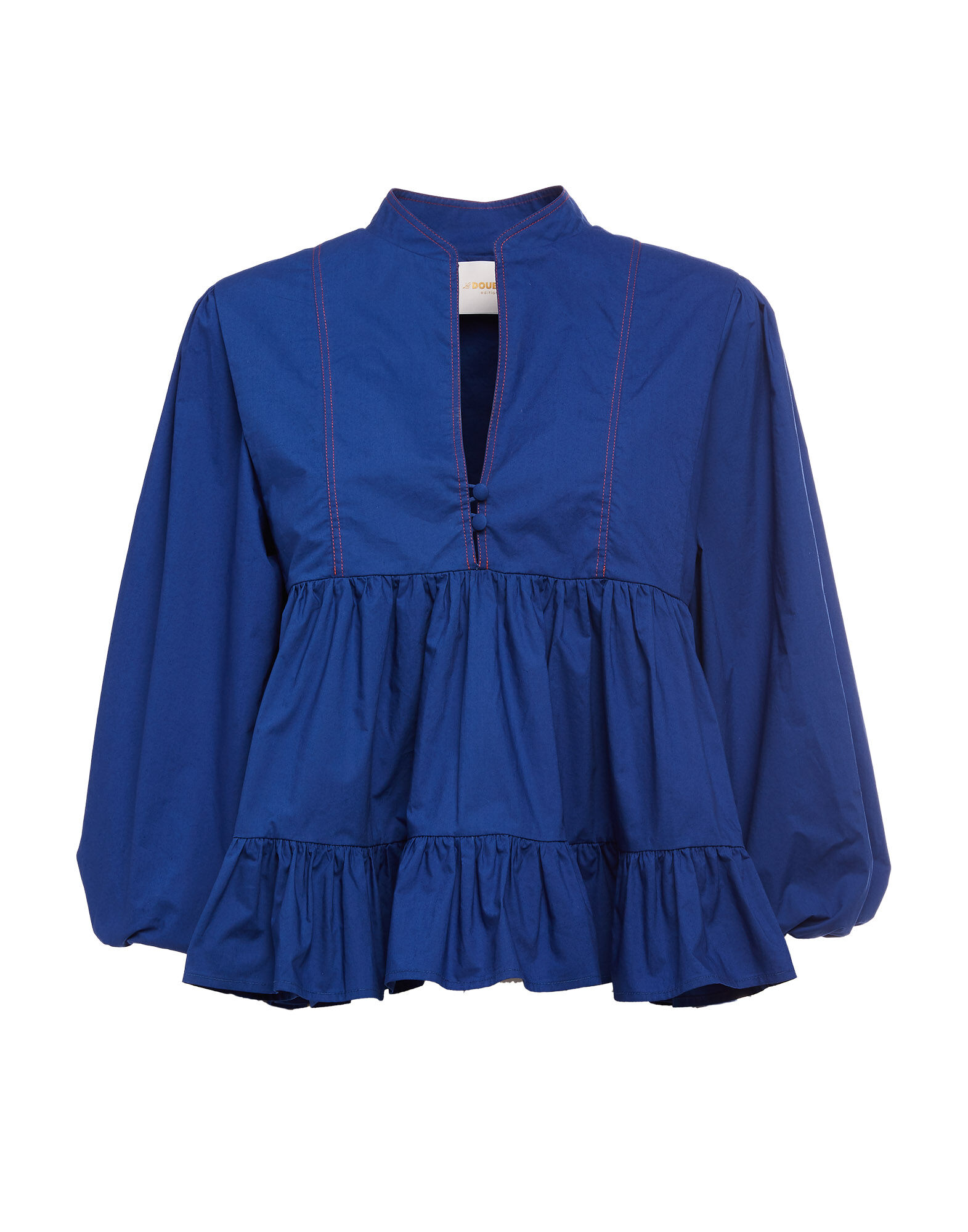 LaDoubleJ Quintana Top Solid Blue TOP0015COT001BLU0005