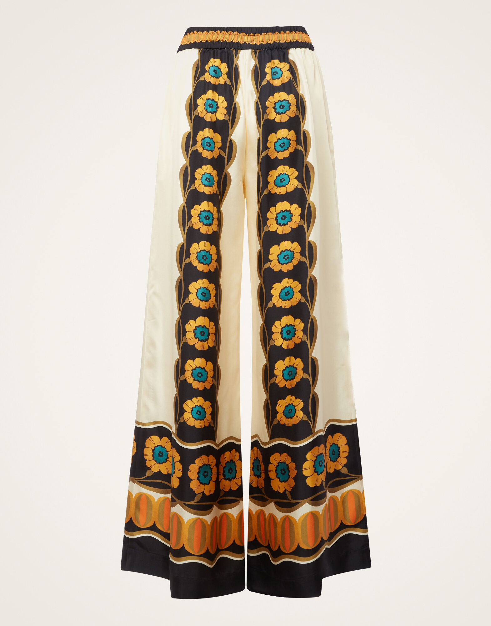 La DoubleJ Palazzo Pants Daisychain Plac&eacute;e Orange TRO0026SIL006ROP04OR02