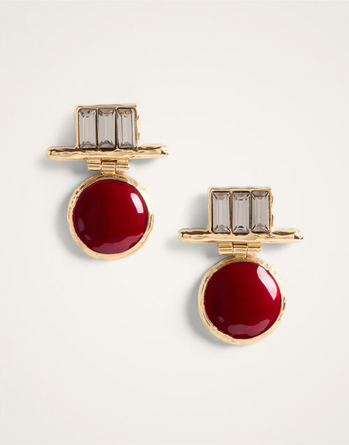 La DoubleJ Shen Loop Earrings 24K Gold Plate And Enamel EAR0082BRA003SOLIDRE02